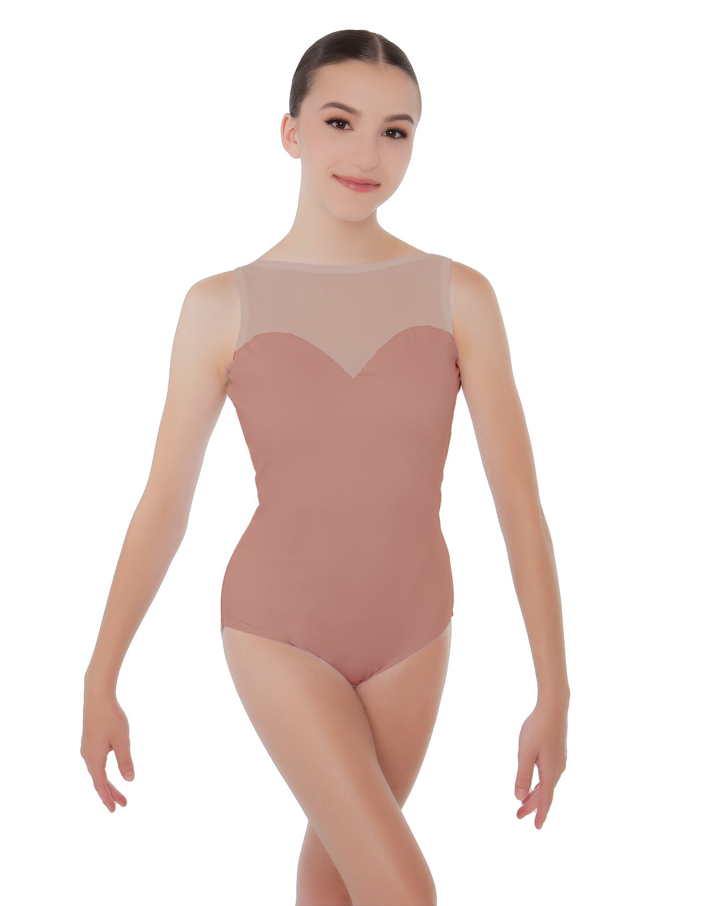 Solid Lycra Mesh Sweetheart Leotard