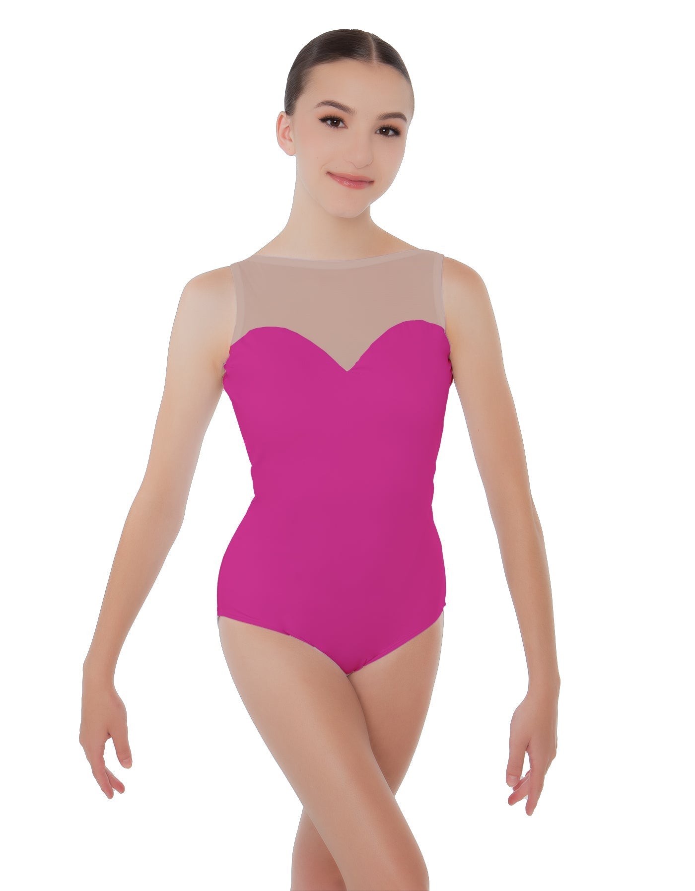 Solid Lycra Mesh Sweetheart Leotard