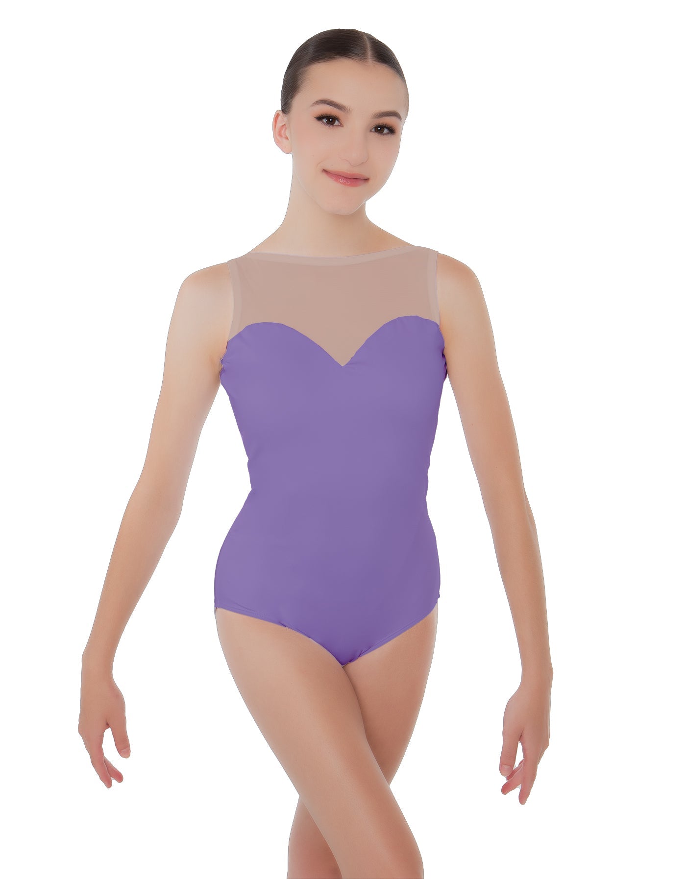 Solid Lycra Mesh Sweetheart Leotard