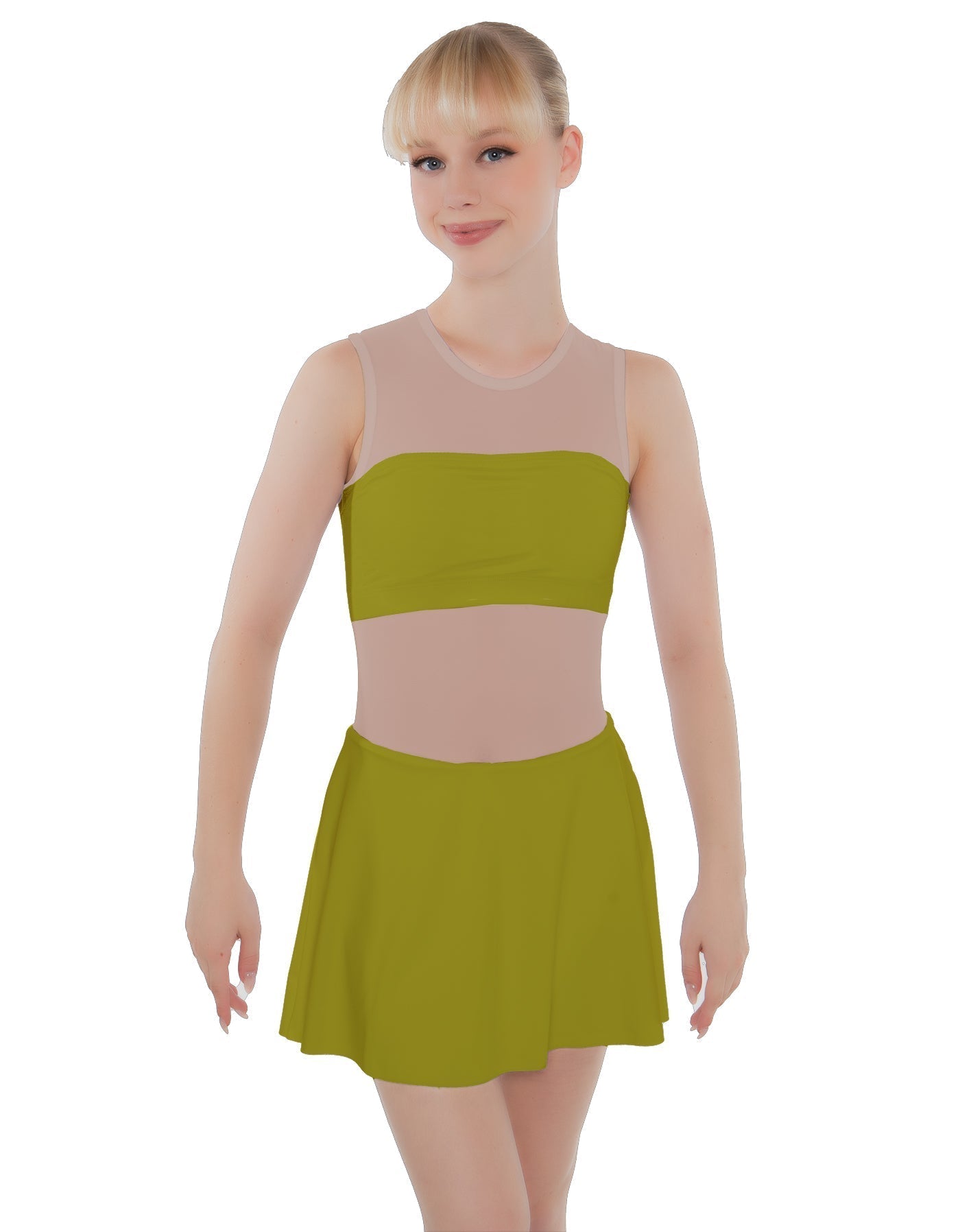 Solid Lycra Sleeveless Open Back Mesh Dress Lycra Bandeau