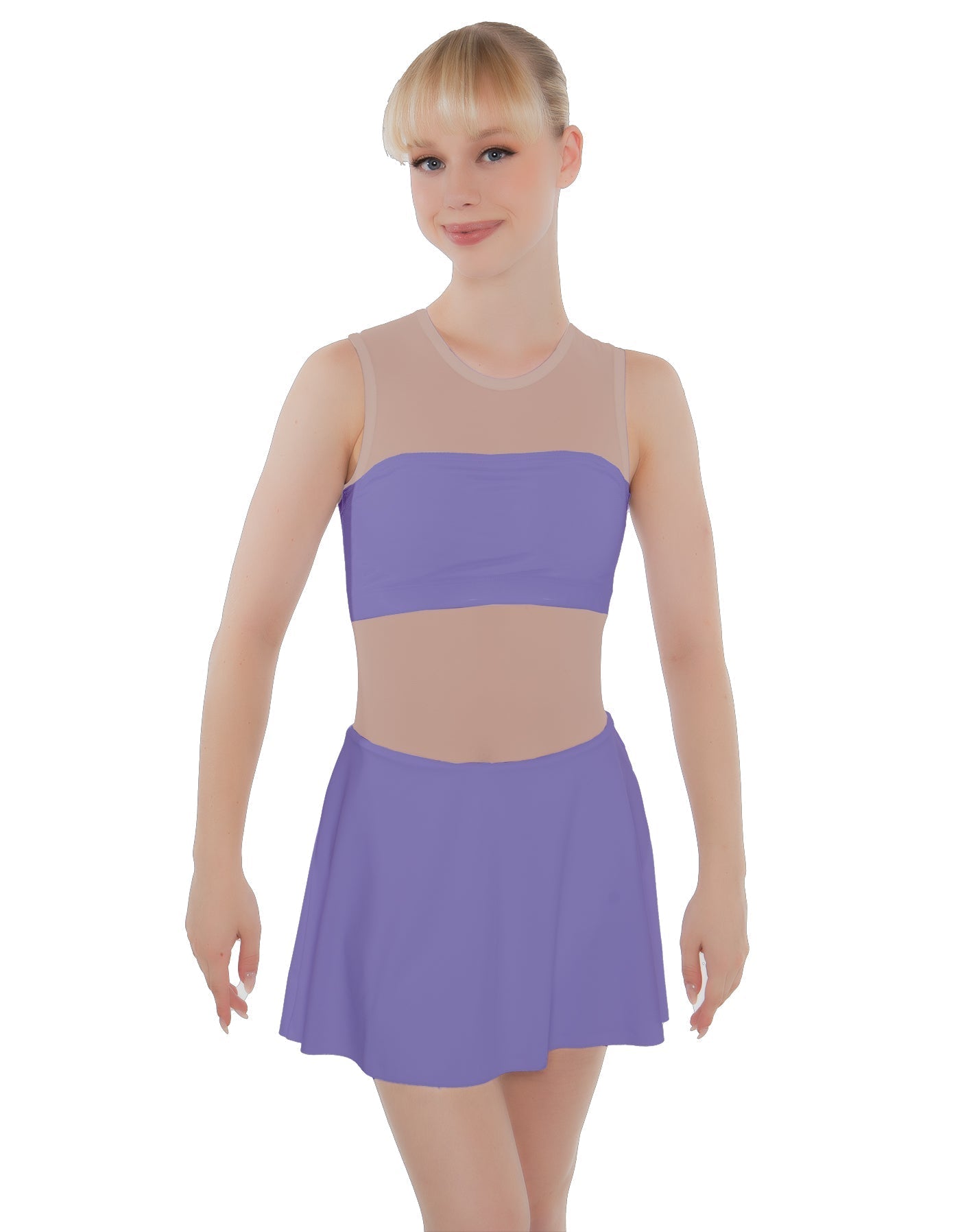 Solid Lycra Sleeveless Open Back Mesh Dress Lycra Bandeau