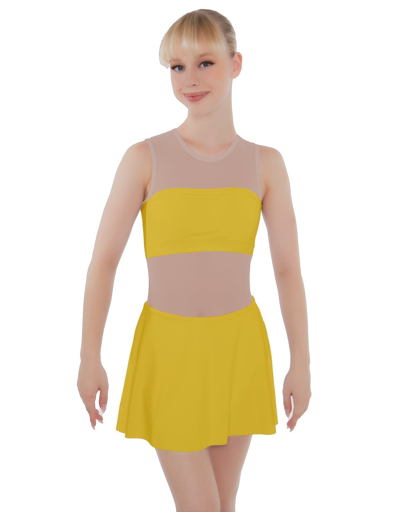Solid Lycra Sleeveless Open Back Mesh Dress Lycra Bandeau