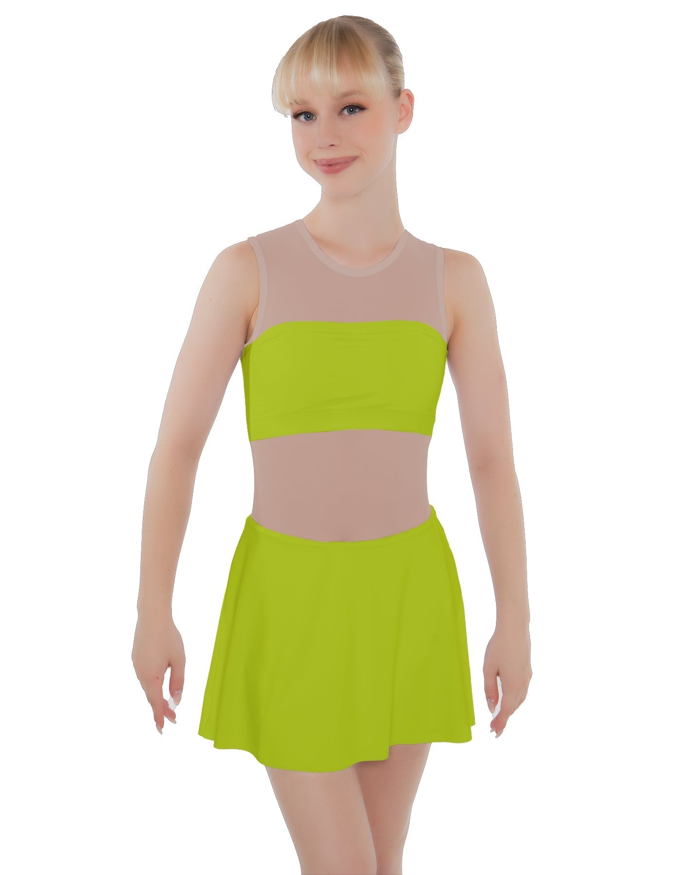 Solid Lycra Sleeveless Open Back Mesh Dress Lycra Bandeau