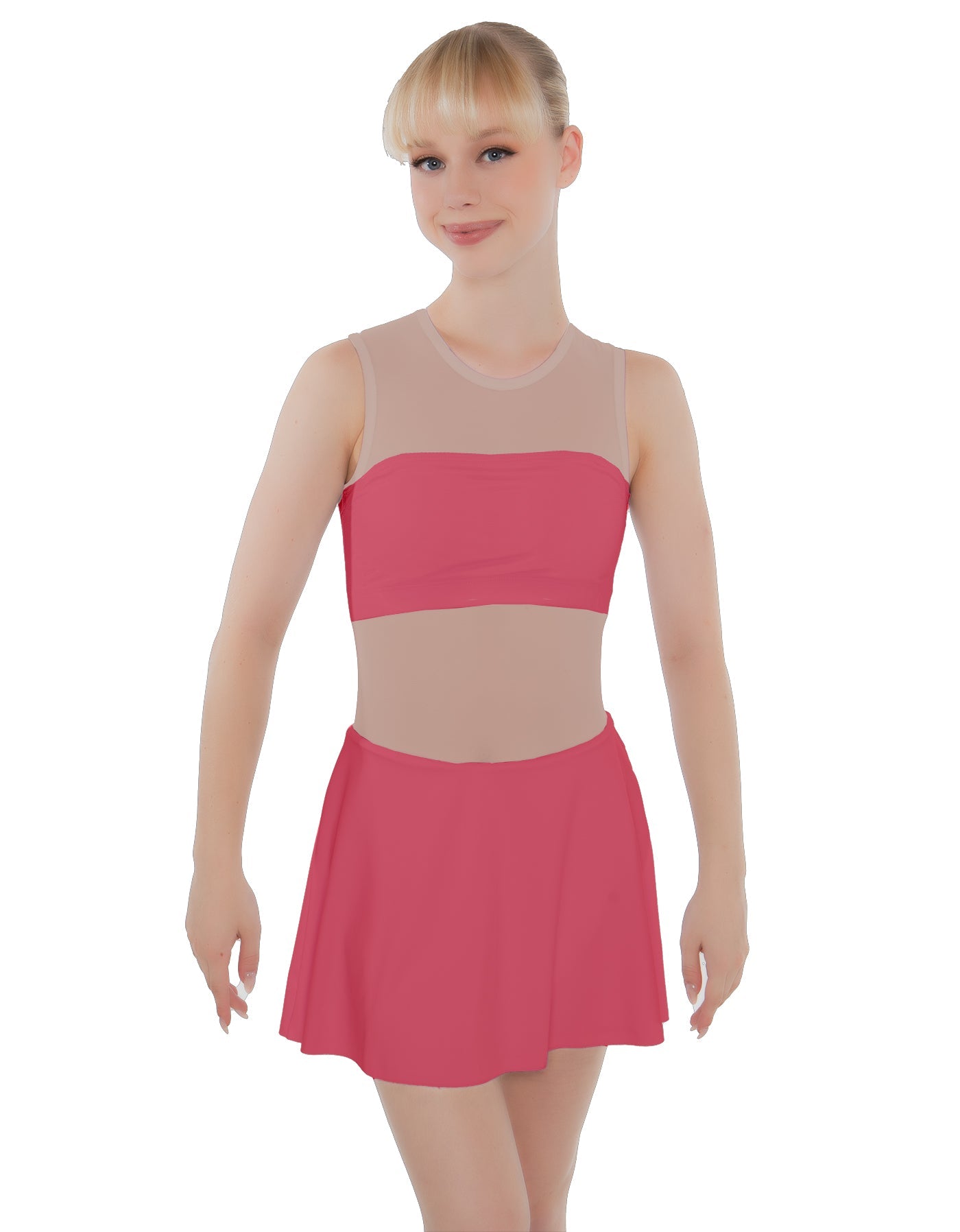 Solid Lycra Sleeveless Open Back Mesh Dress Lycra Bandeau