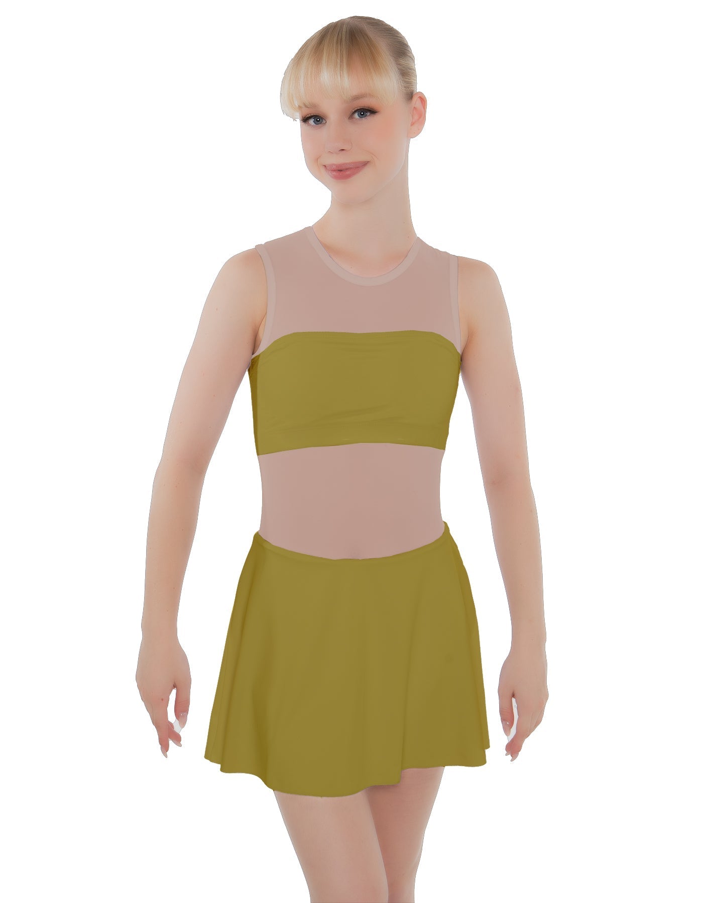 Solid Lycra Sleeveless Open Back Mesh Dress Lycra Bandeau