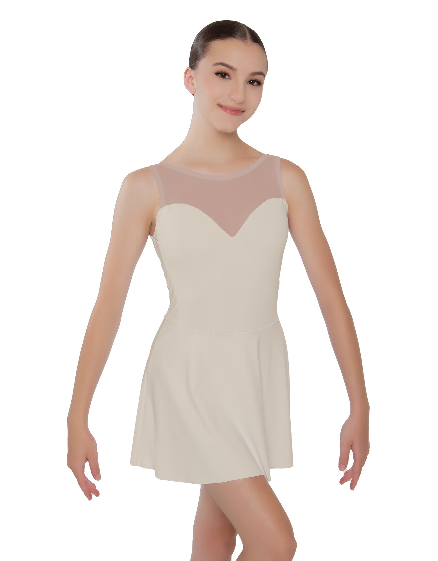Solid Lycra Mesh Sweetheart Dress