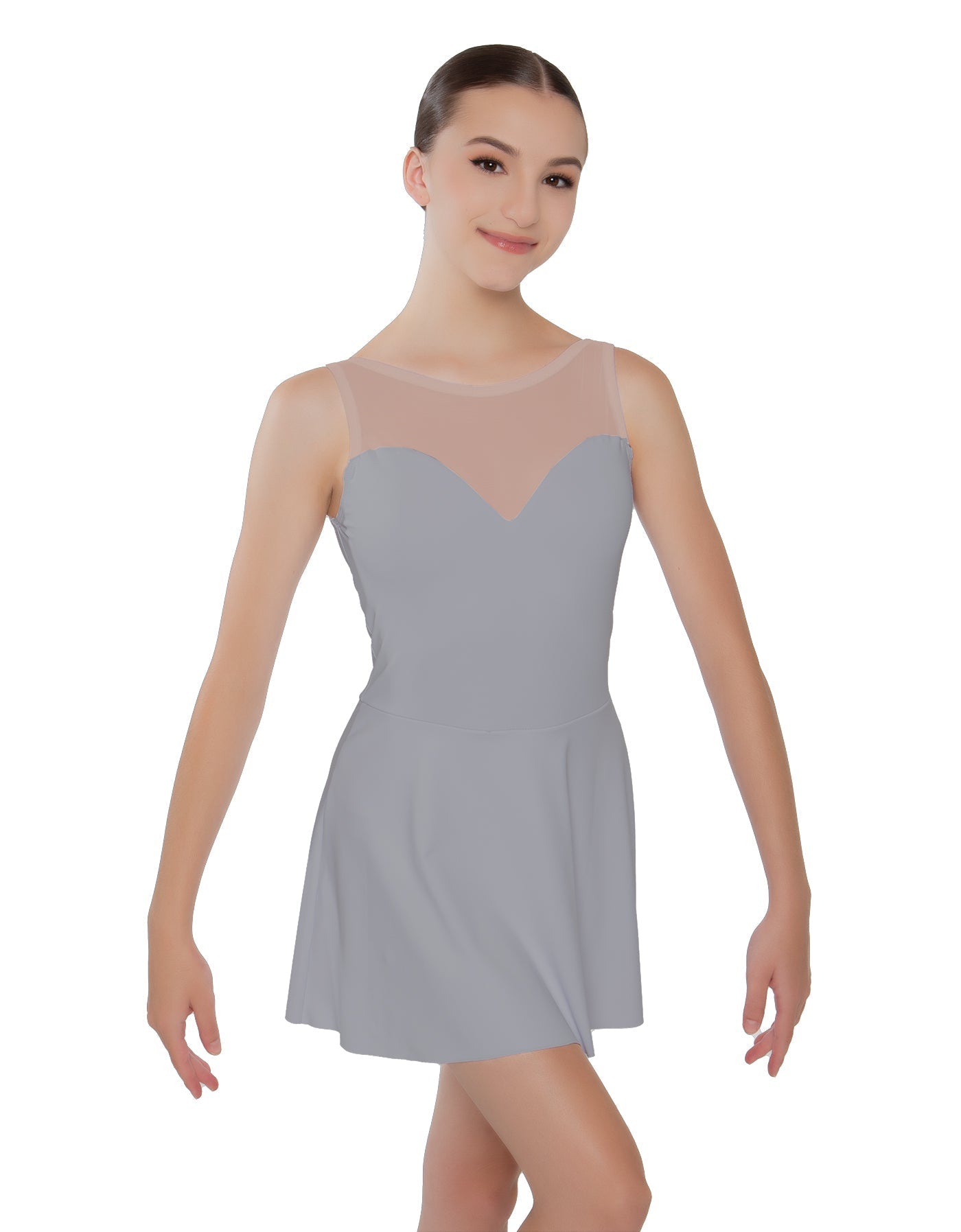 Solid Lycra Mesh Sweetheart Dress