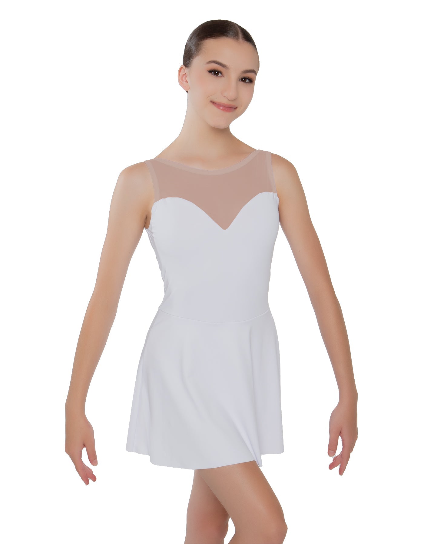 Solid Lycra Mesh Sweetheart Dress