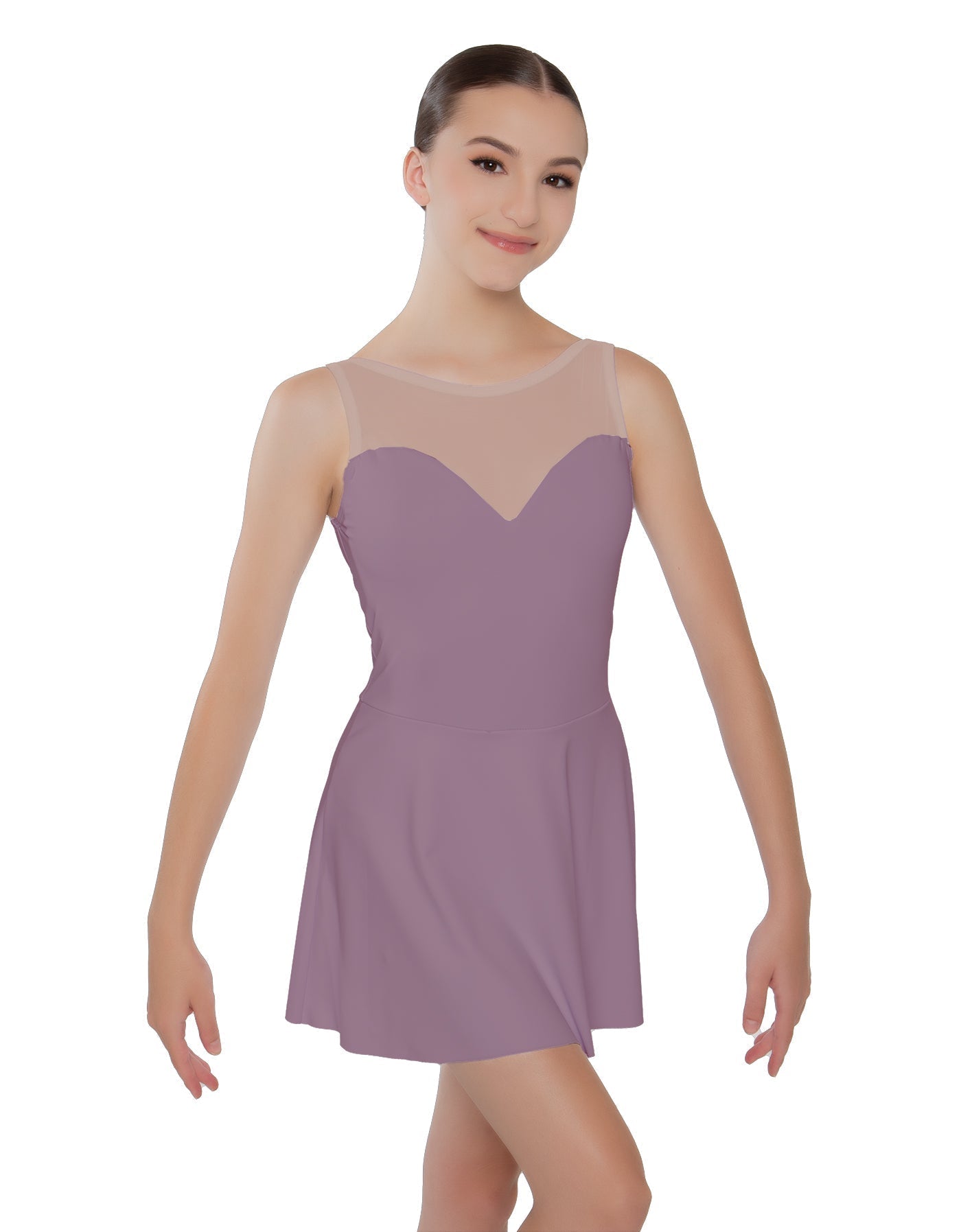 Solid Lycra Mesh Sweetheart Dress