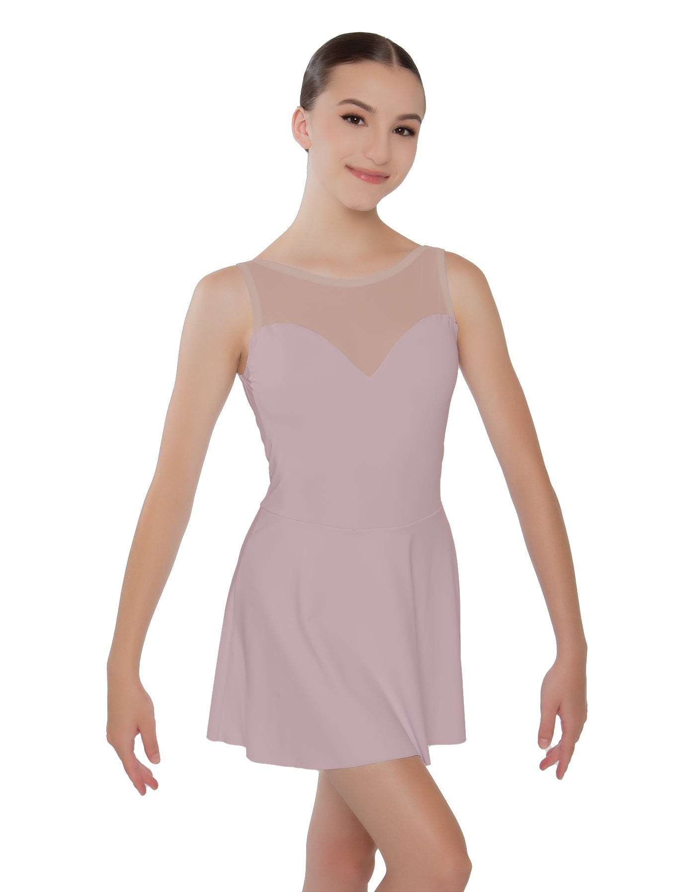 Solid Lycra Mesh Sweetheart Dress