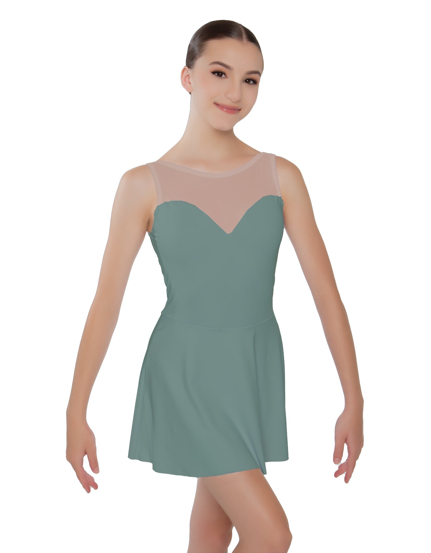 Solid Lycra Mesh Sweetheart Dress