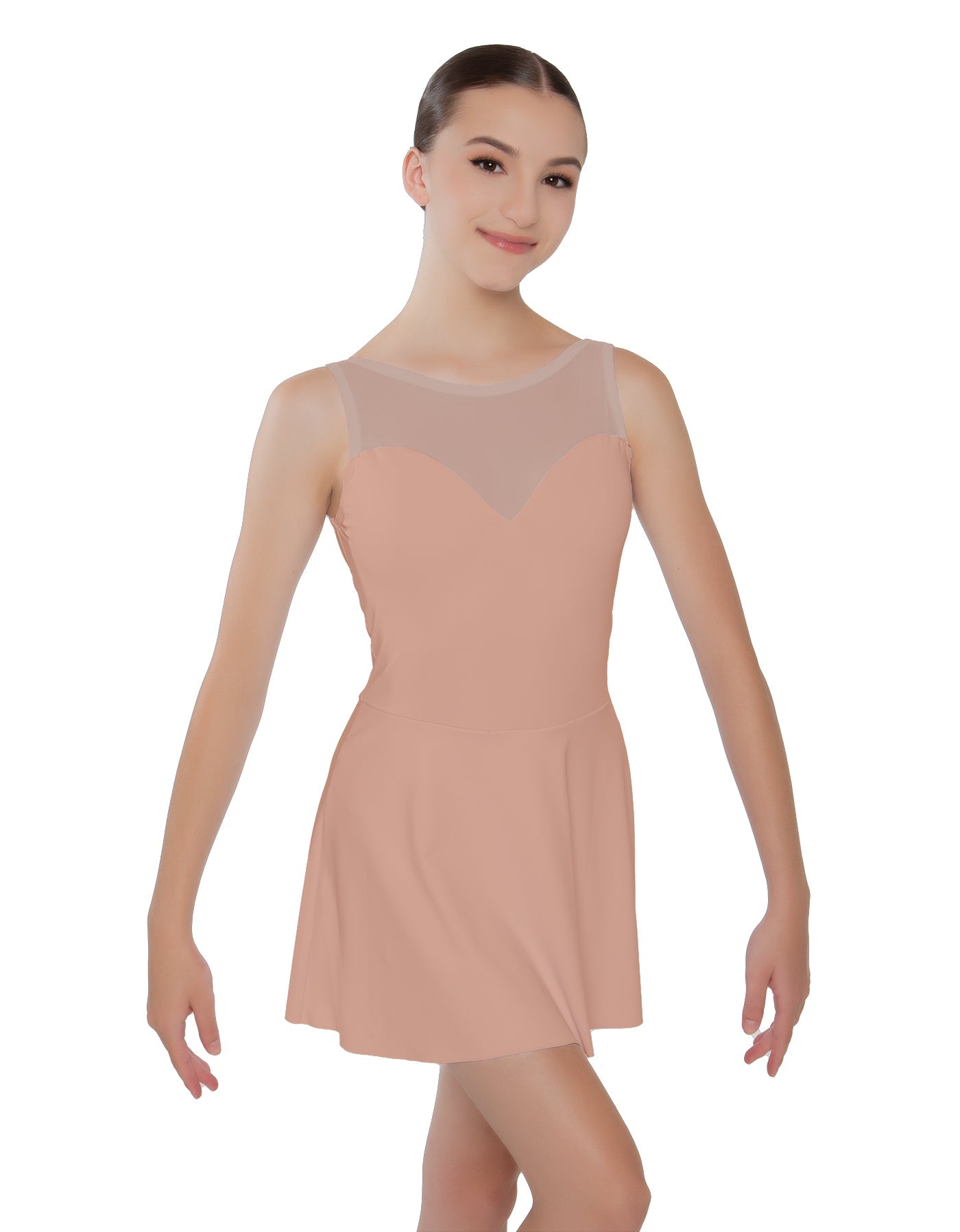 Solid Lycra Mesh Sweetheart Dress