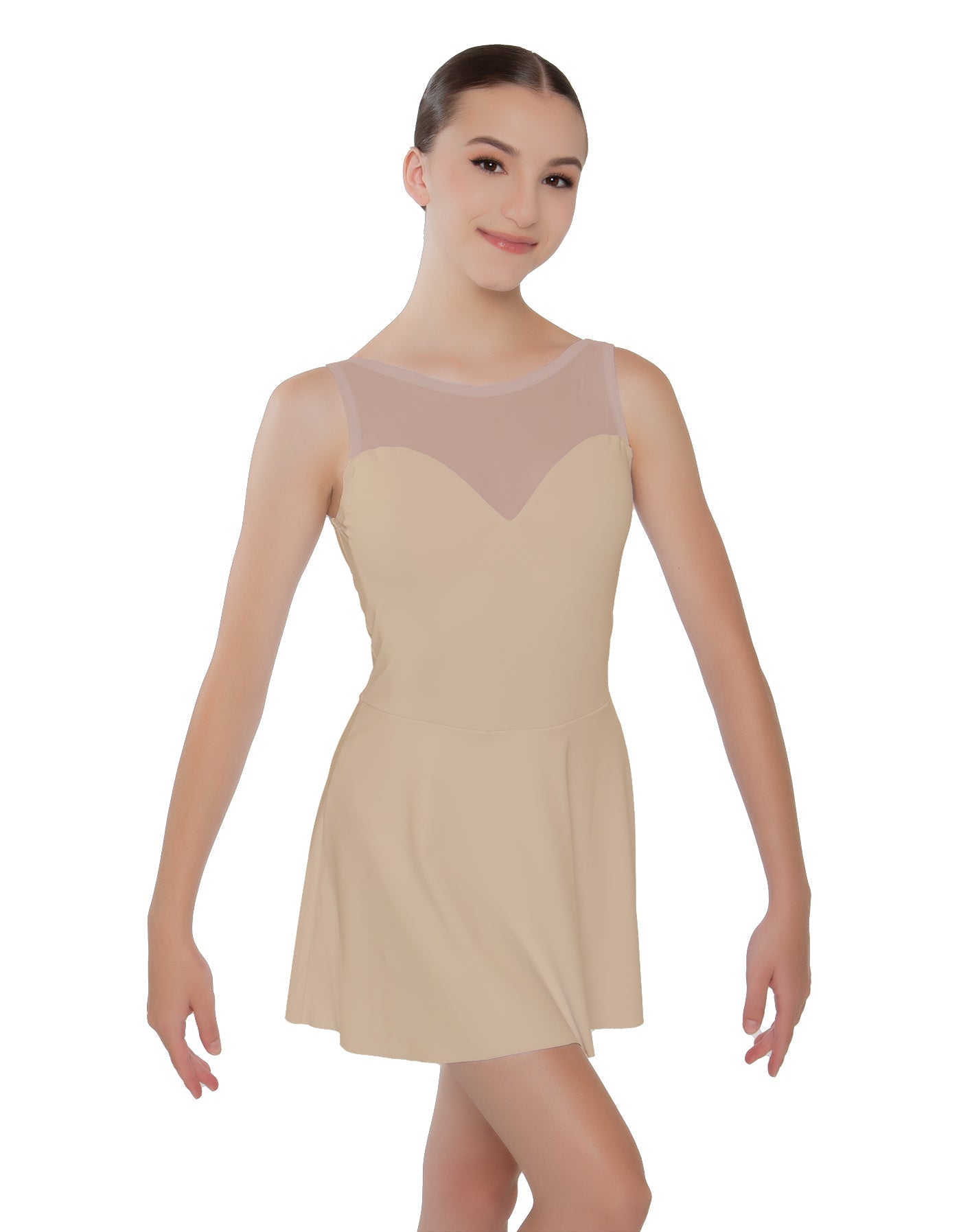 Solid Lycra Mesh Sweetheart Dress