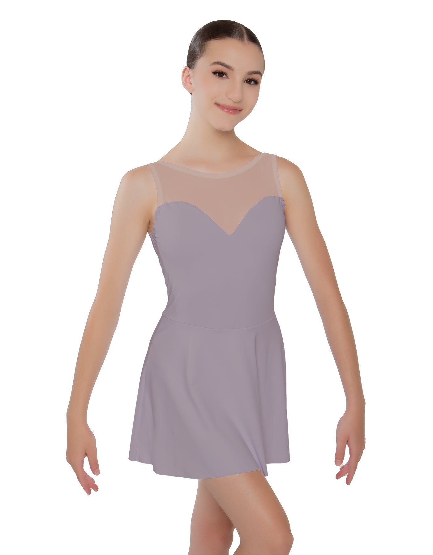 Solid Lycra Mesh Sweetheart Dress