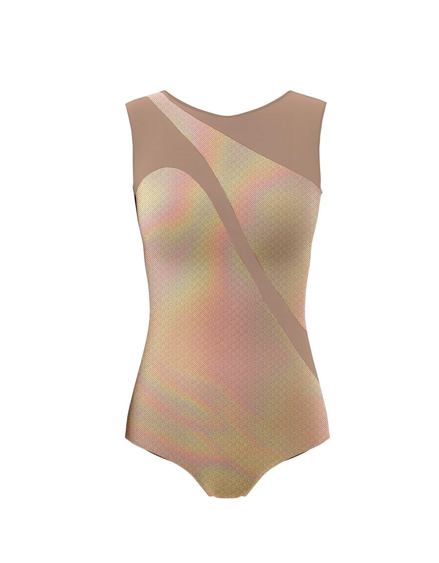 Hologram Sleeveless Spectral Leotard Nude Mesh