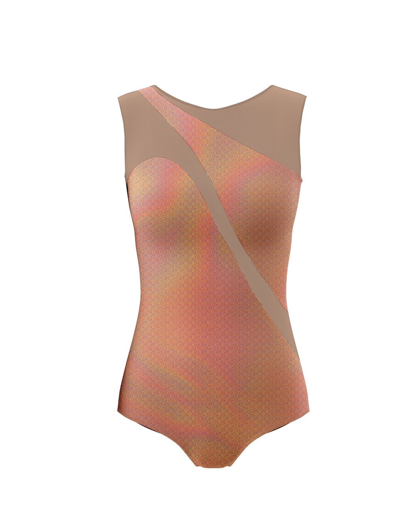 Hologram Sleeveless Spectral Leotard Nude Mesh