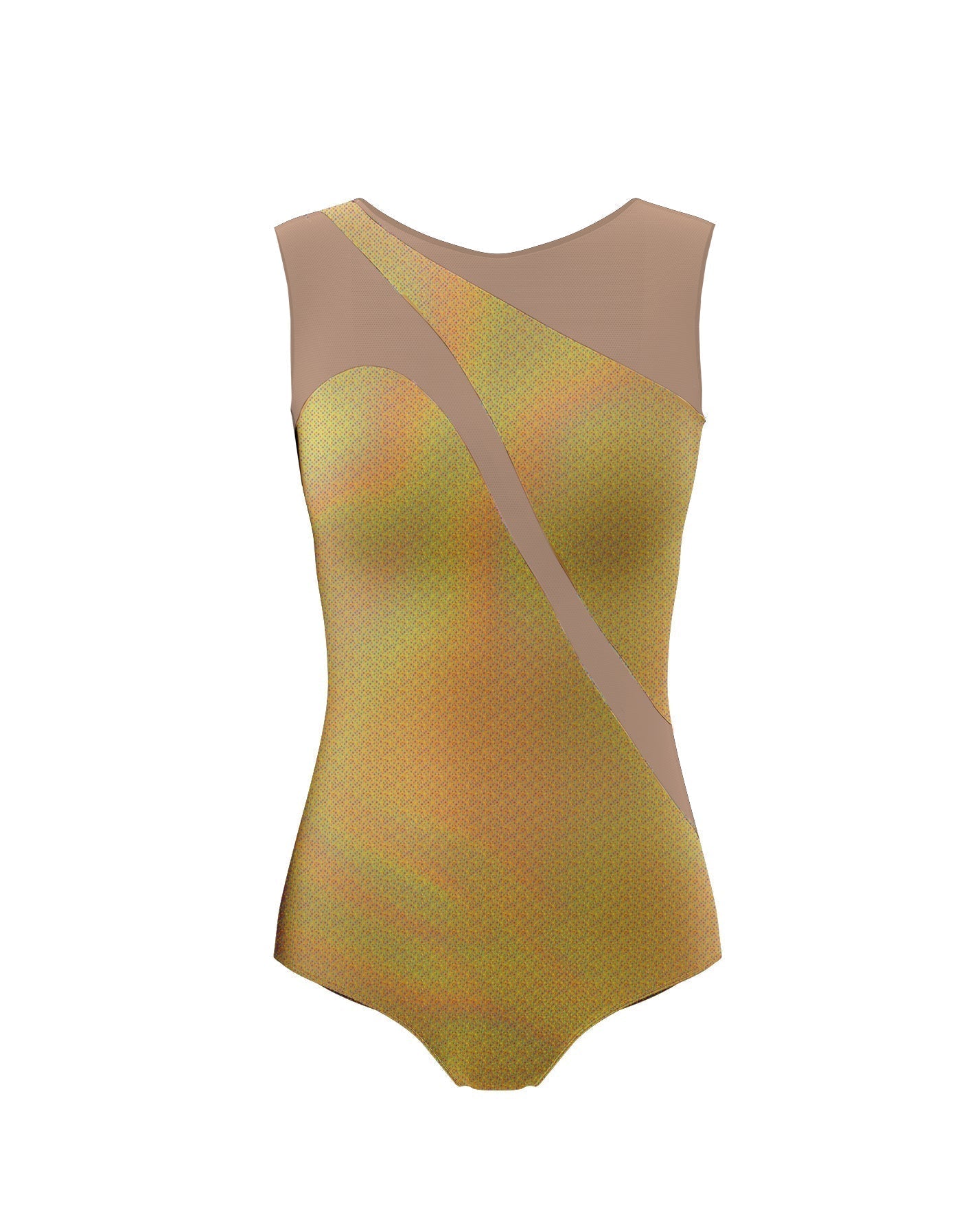 Hologram Sleeveless Spectral Leotard Nude Mesh