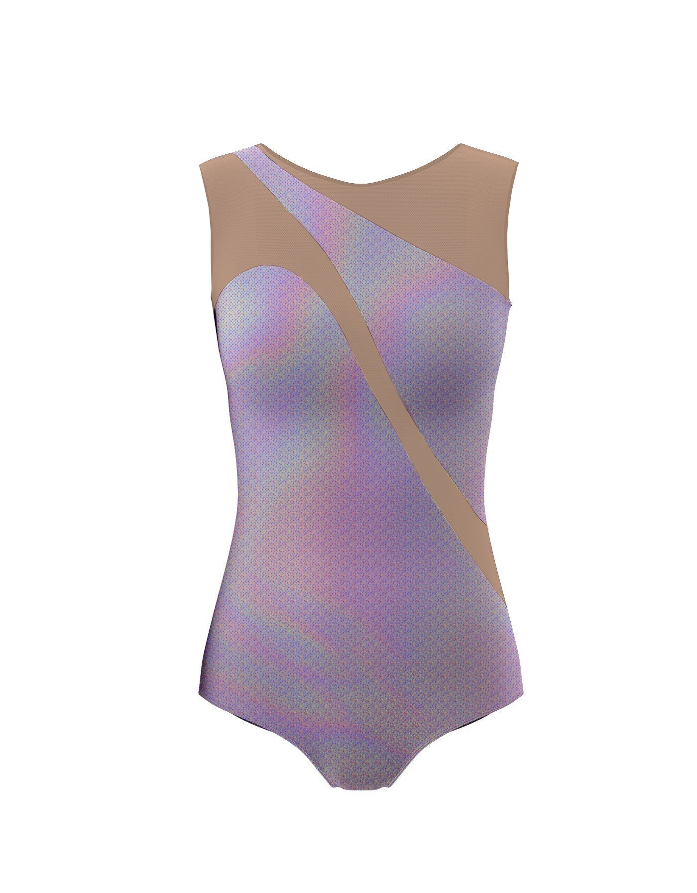 Hologram Sleeveless Spectral Leotard Nude Mesh