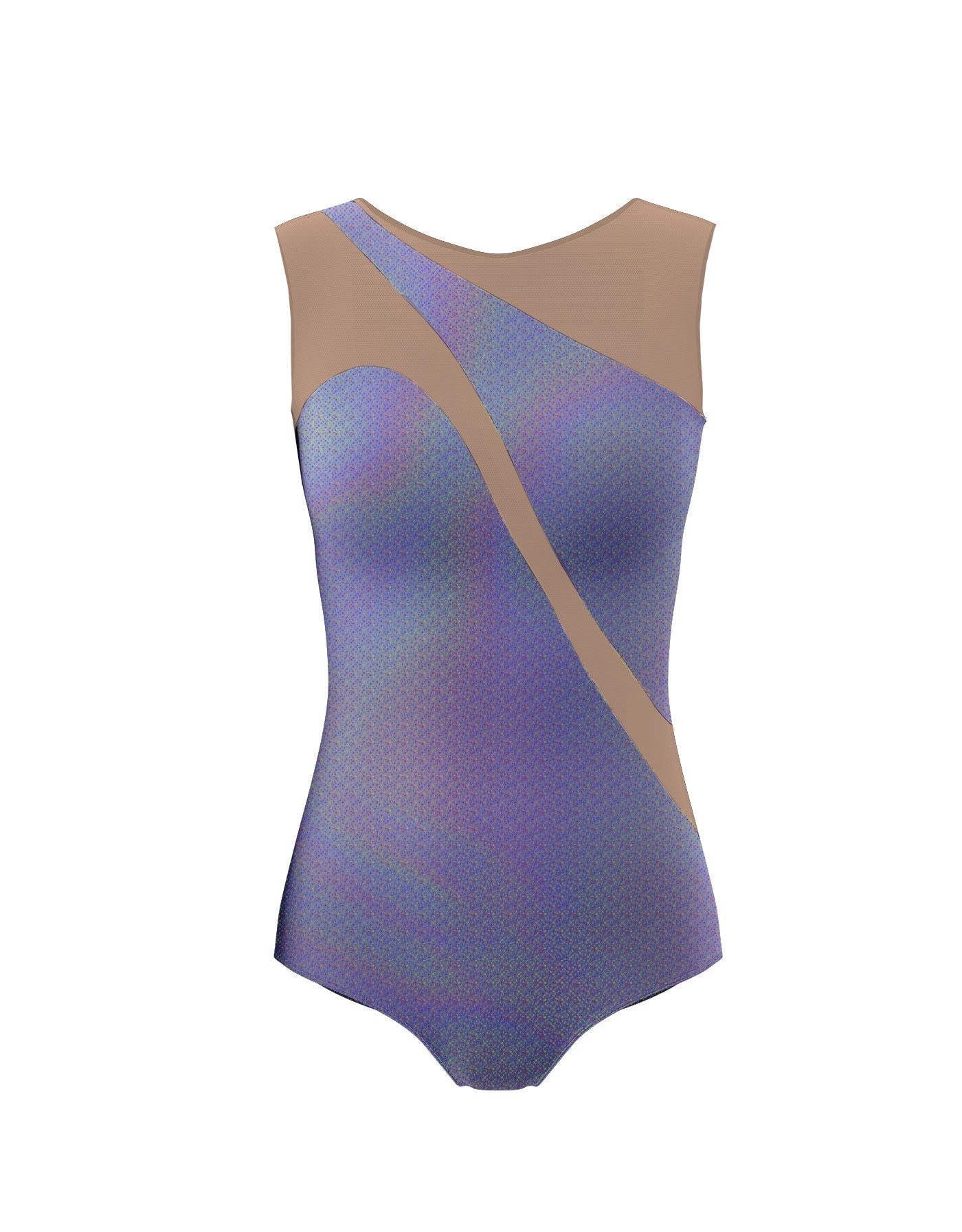Hologram Sleeveless Spectral Leotard Nude Mesh