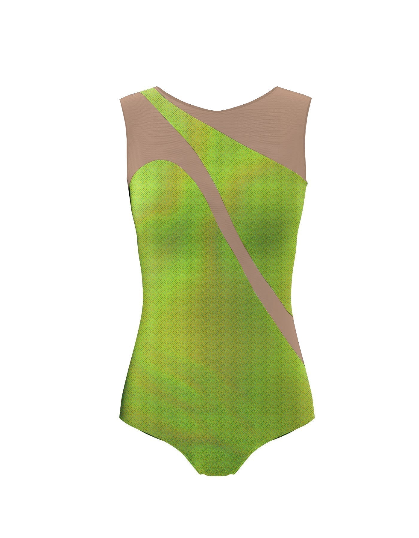 Hologram Sleeveless Spectral Leotard Nude Mesh