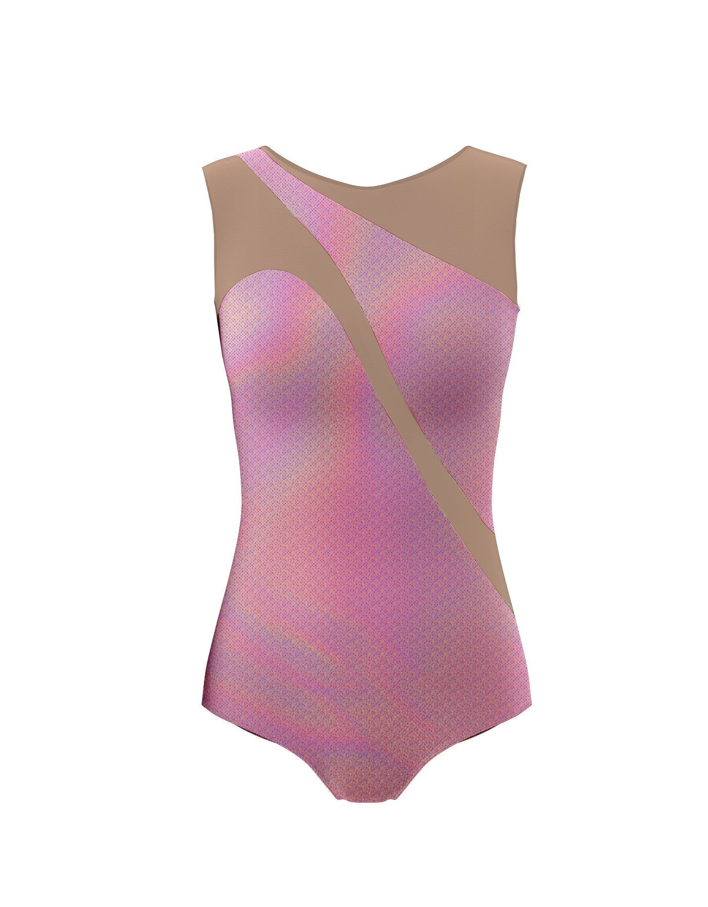 Hologram Sleeveless Spectral Leotard Nude Mesh