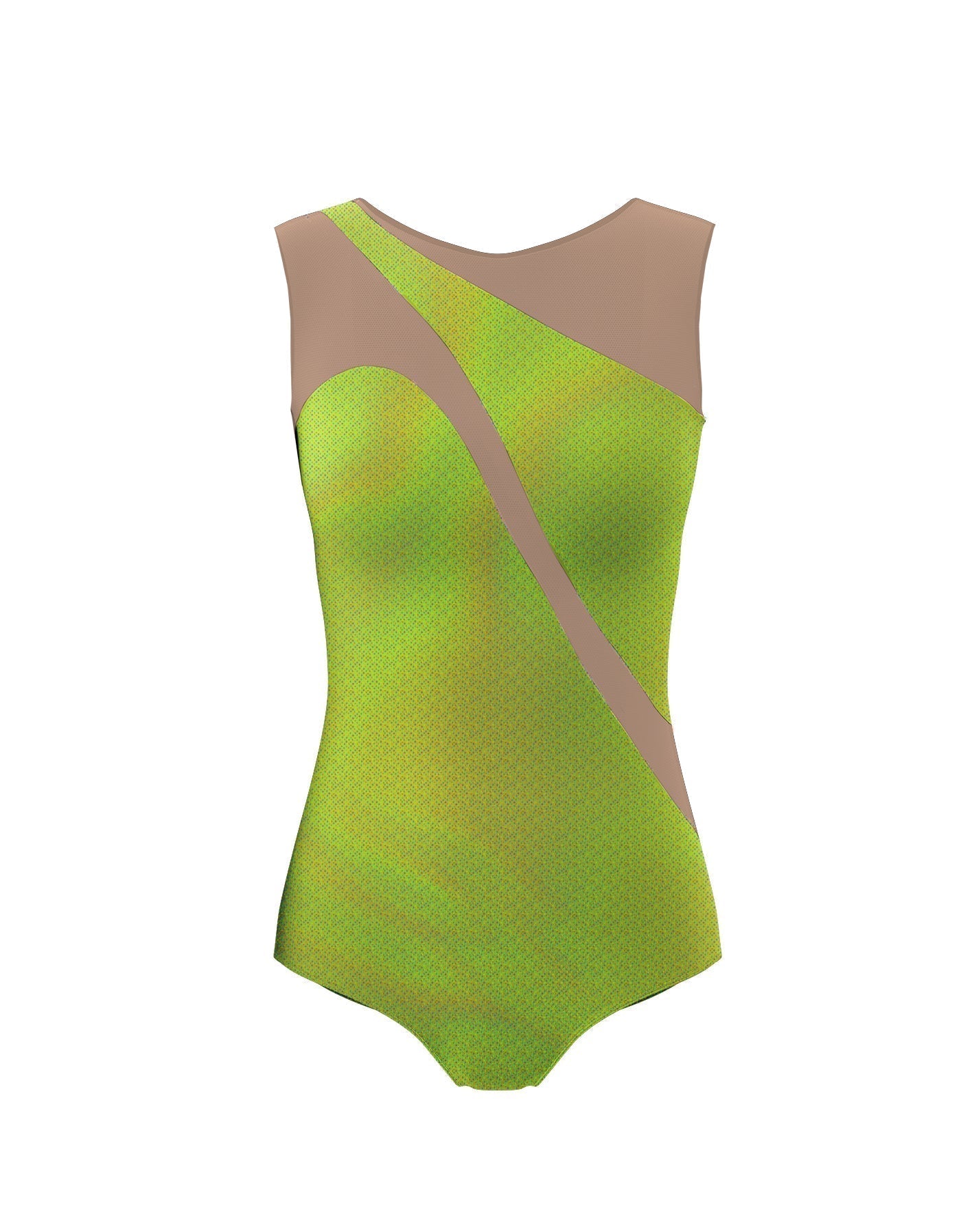 Hologram Sleeveless Spectral Leotard Nude Mesh