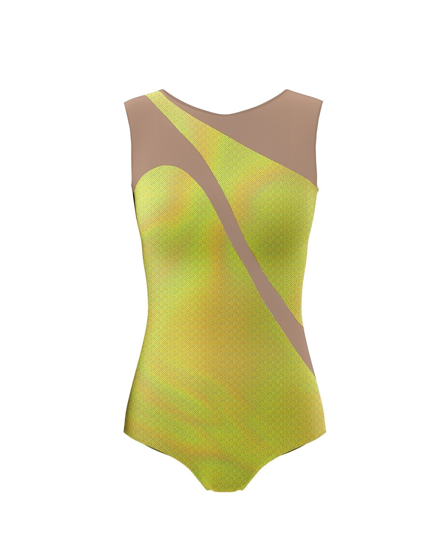 Hologram Sleeveless Spectral Leotard Nude Mesh