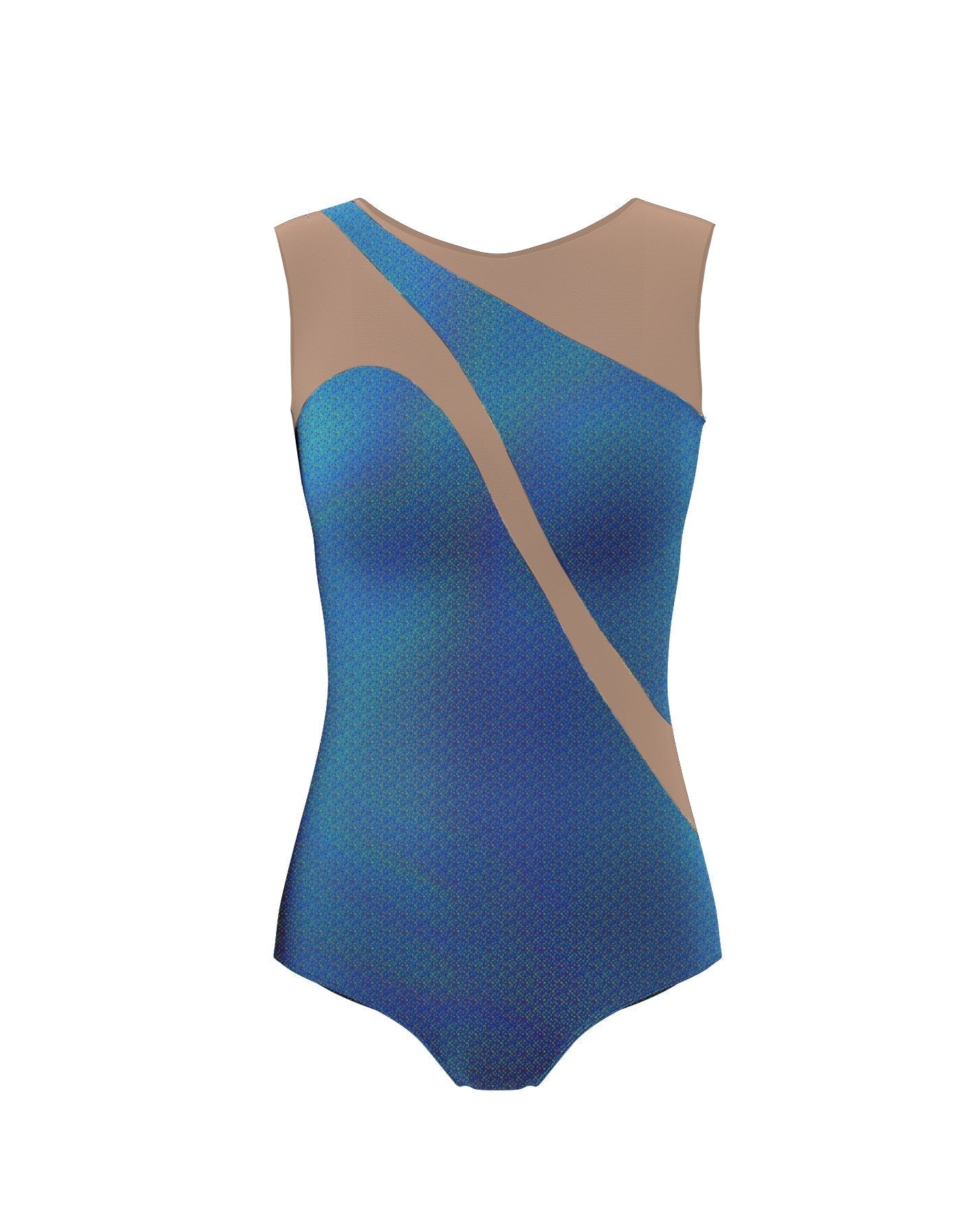 Hologram Sleeveless Spectral Leotard Nude Mesh