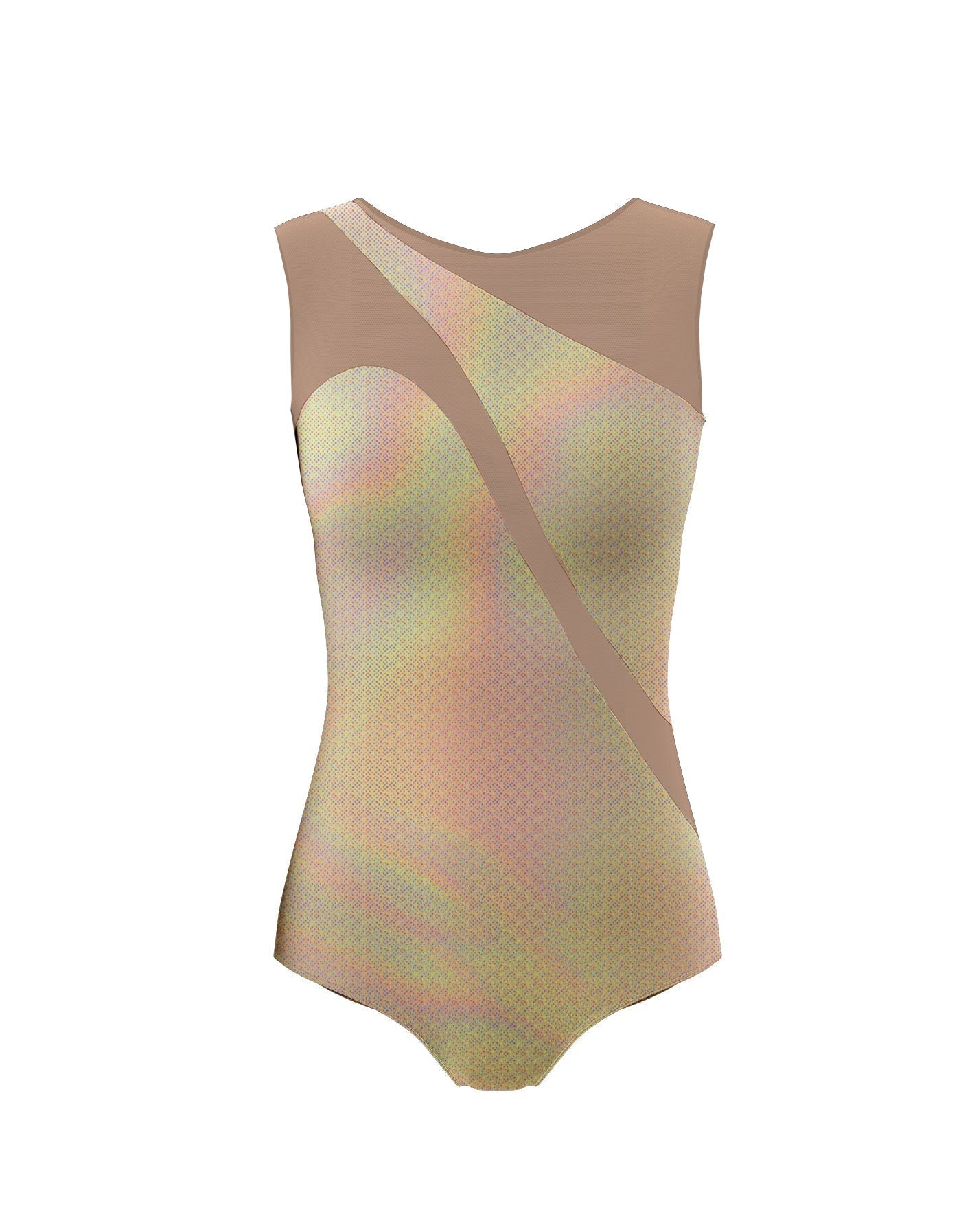 Hologram Sleeveless Spectral Leotard Nude Mesh
