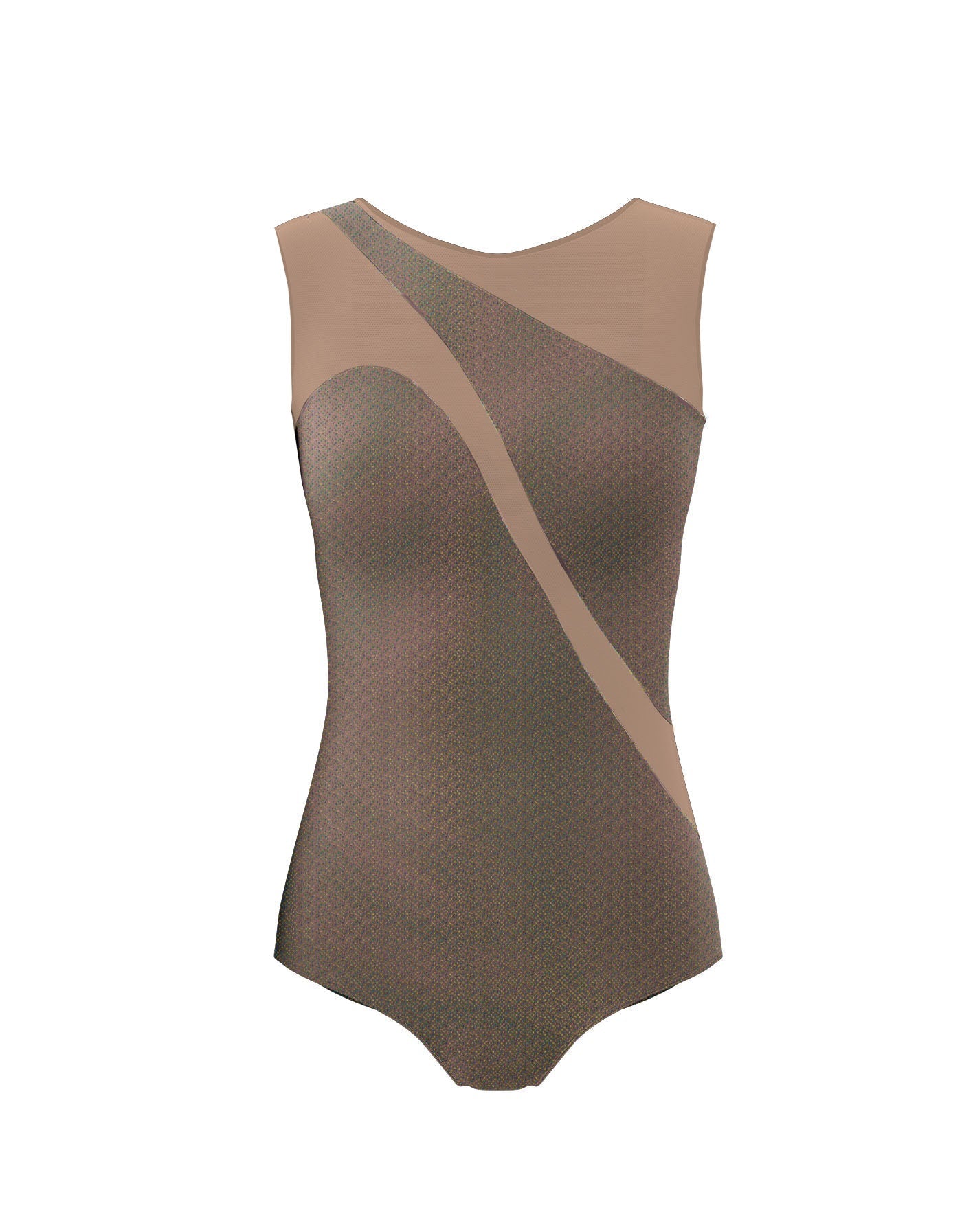 Hologram Sleeveless Spectral Leotard Nude Mesh