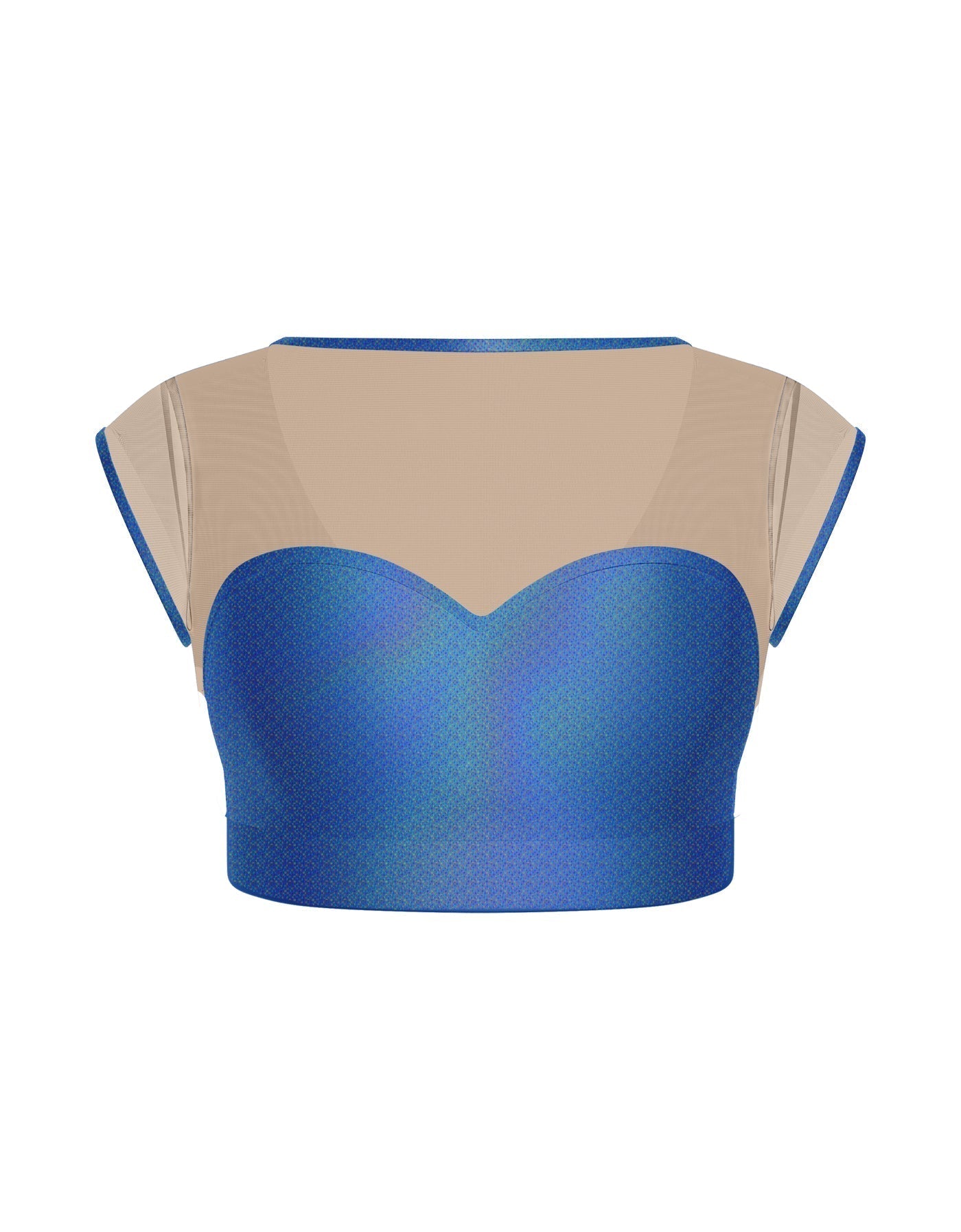 Hologram Mesh Bow Back Crop Top