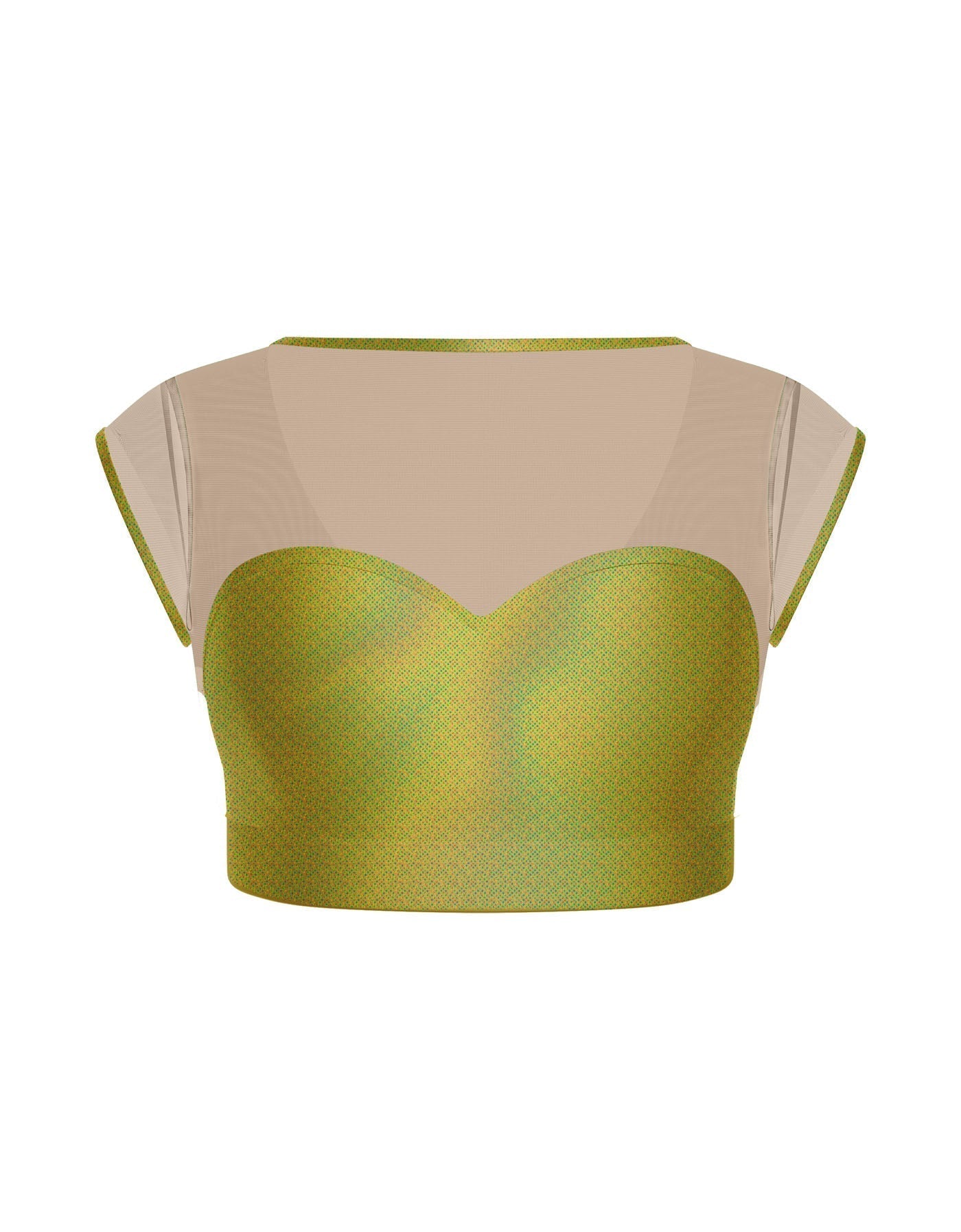 Hologram Mesh Bow Back Crop Top