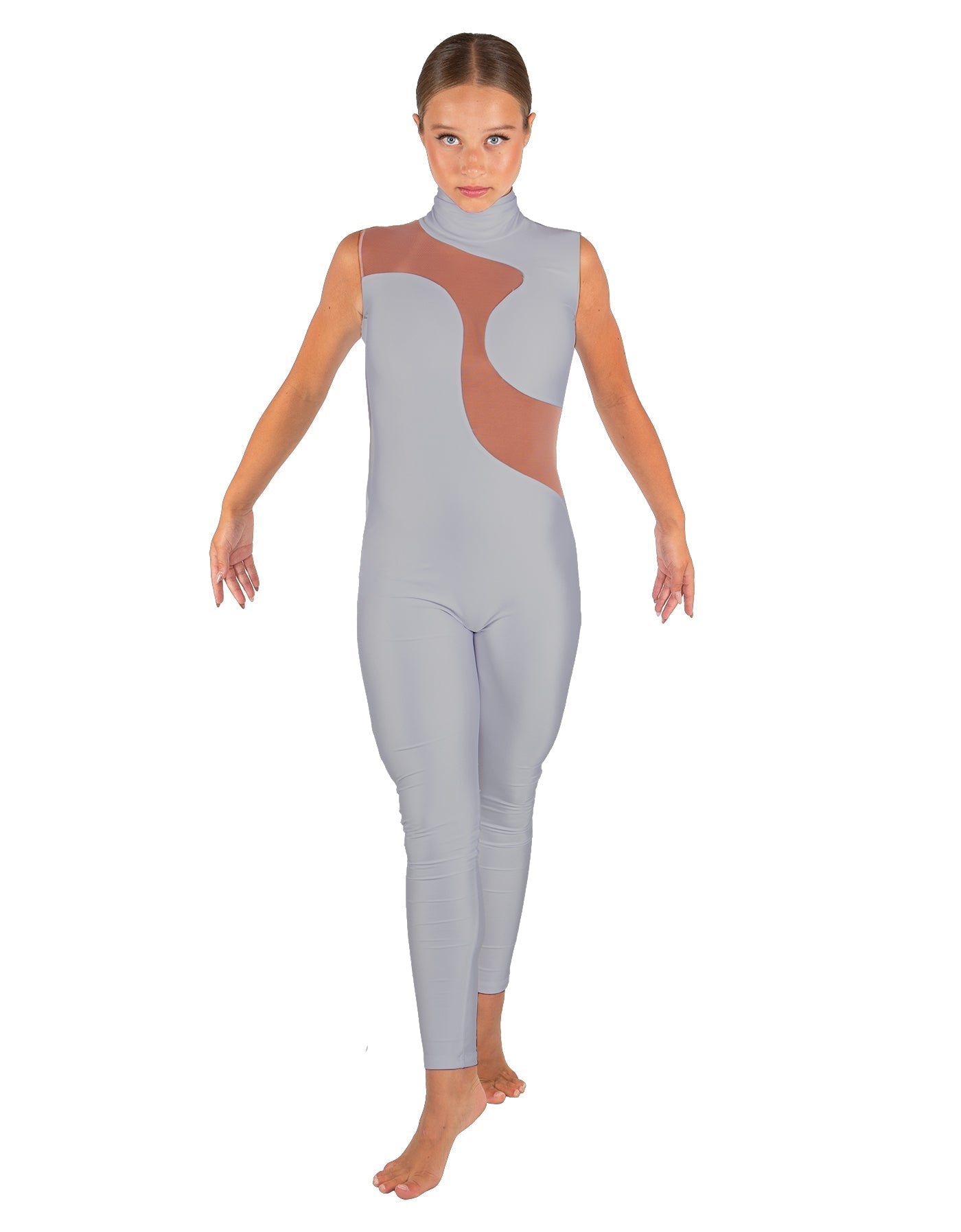 Solid Lycra Shadows Sleeveless TNeck Unitard