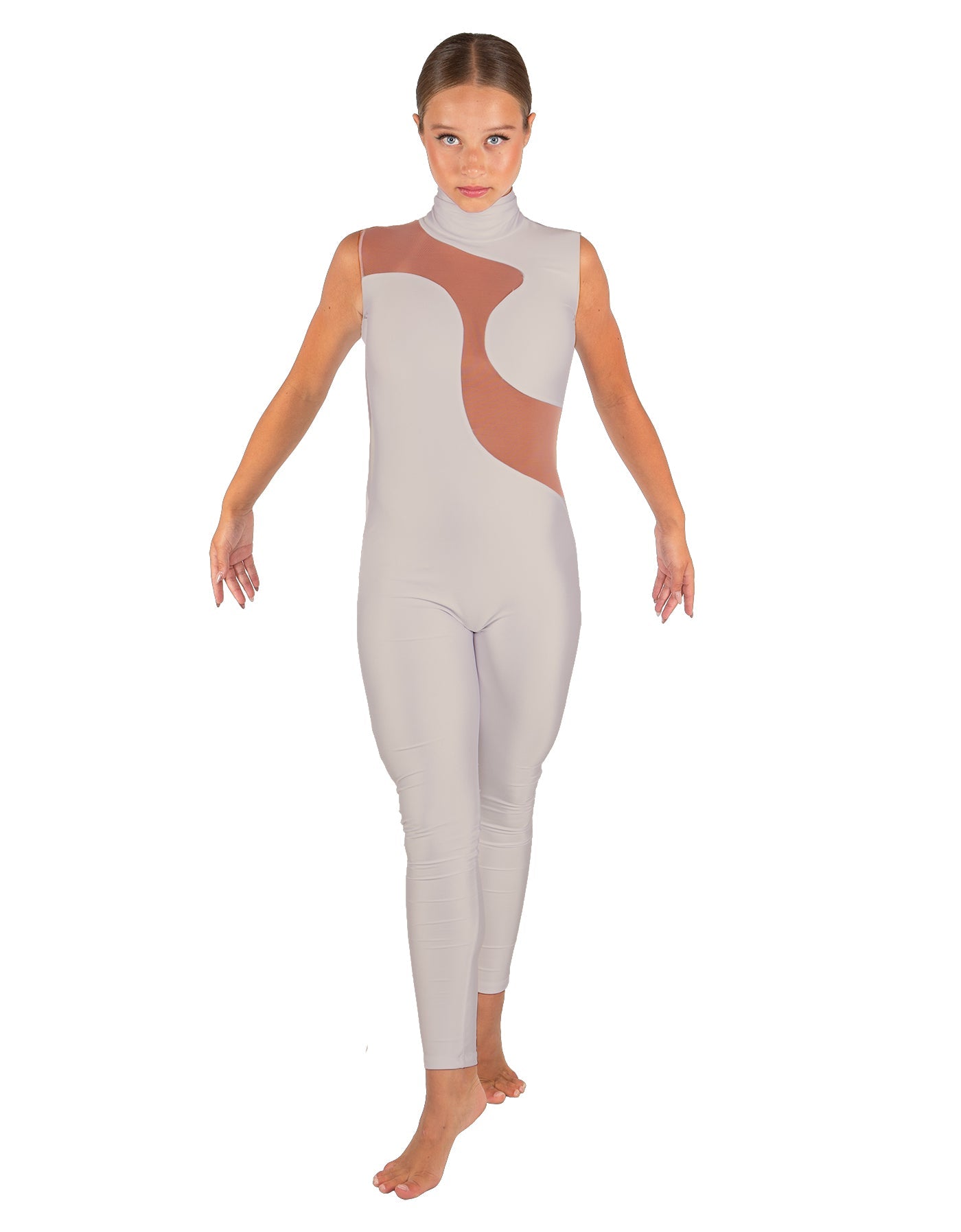 Solid Lycra Shadows Sleeveless TNeck Unitard