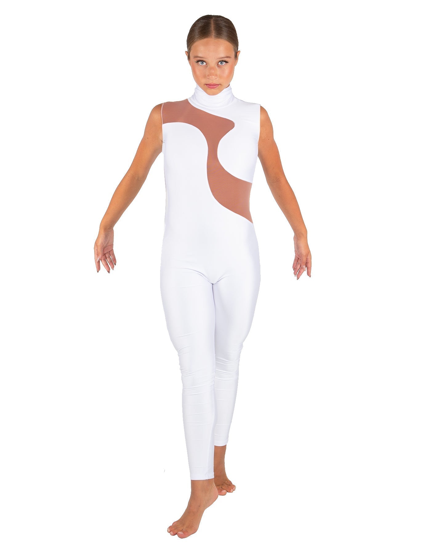 Solid Lycra Shadows Sleeveless TNeck Unitard