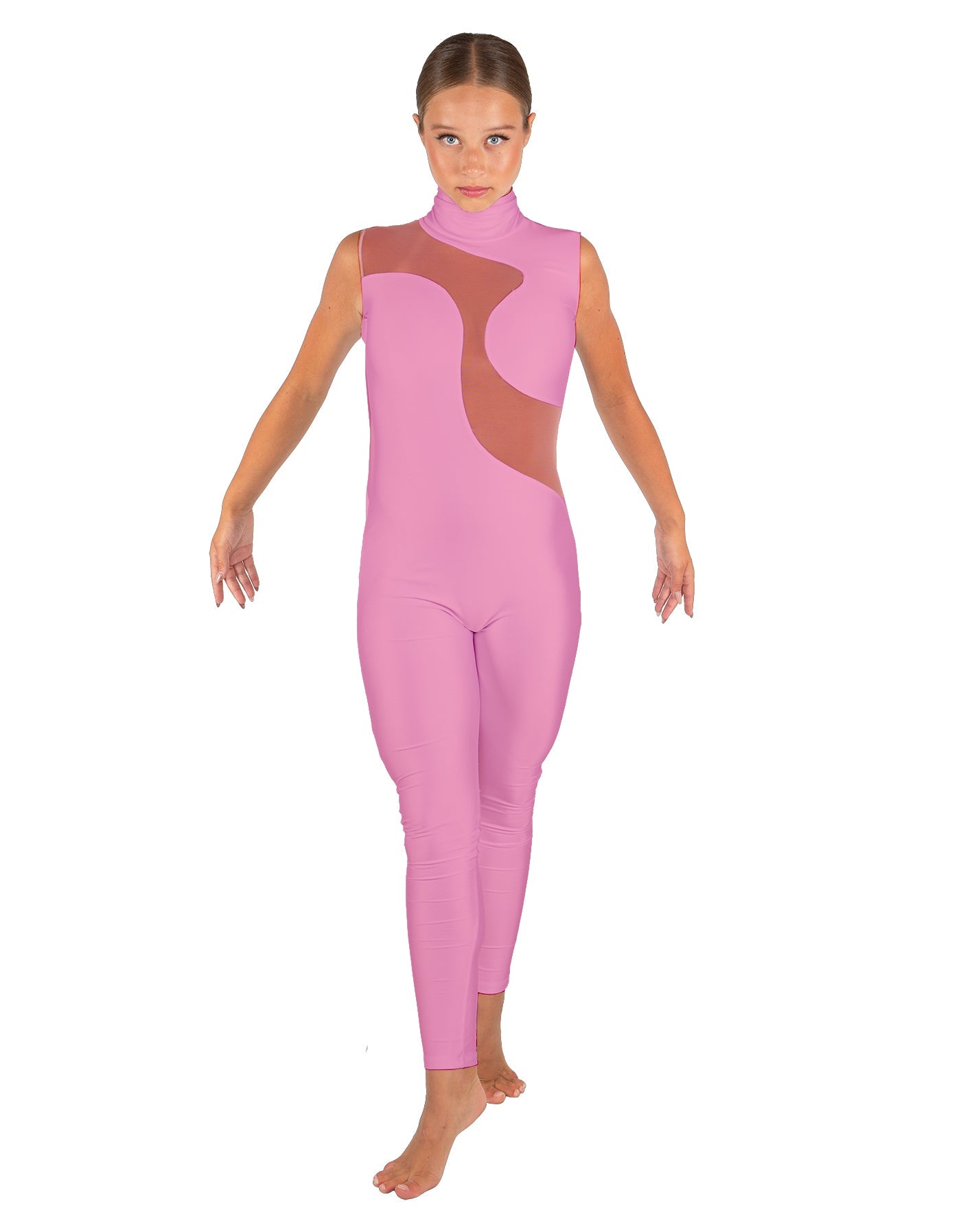 Solid Lycra Shadows Sleeveless TNeck Unitard