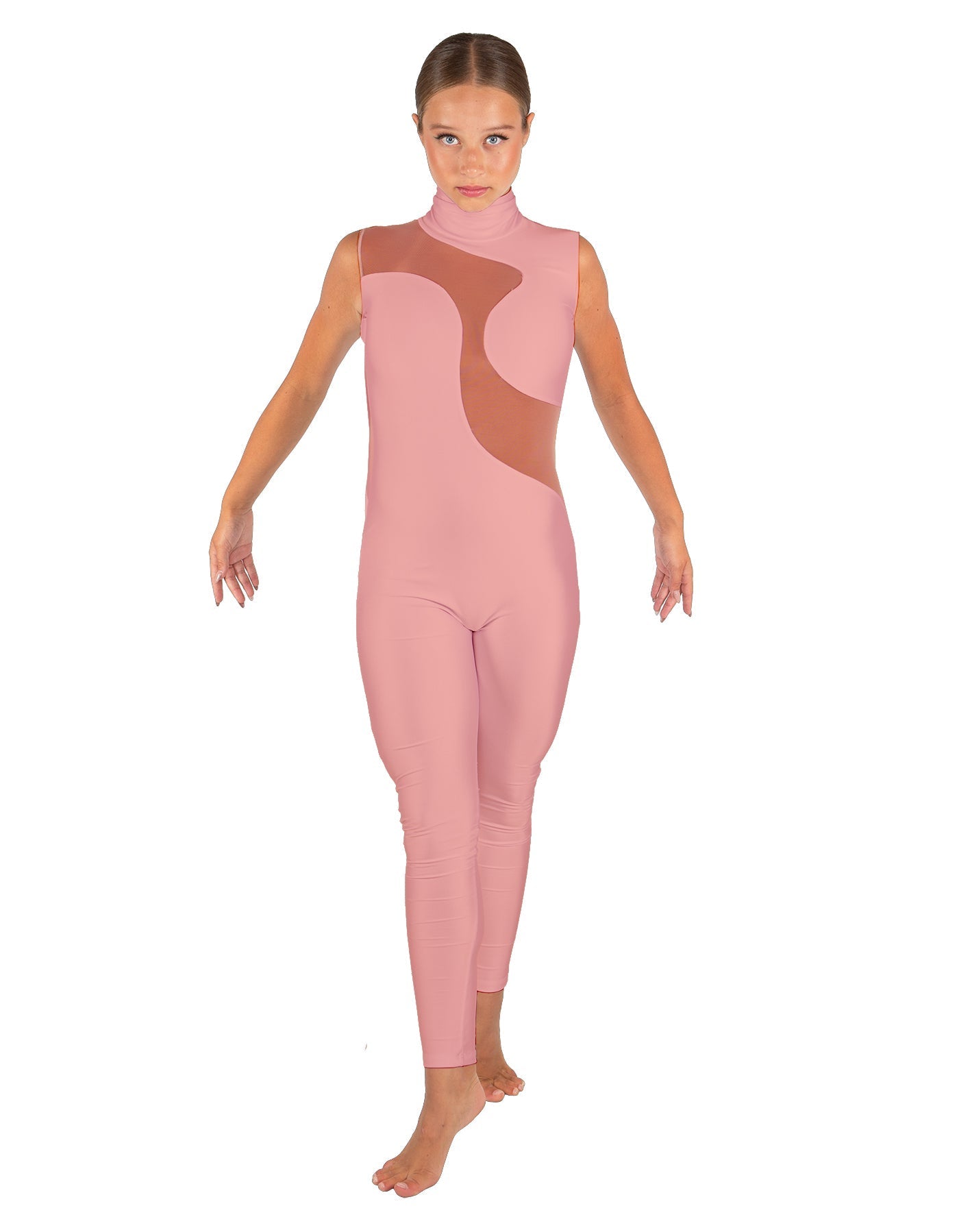 Solid Lycra Shadows Sleeveless TNeck Unitard