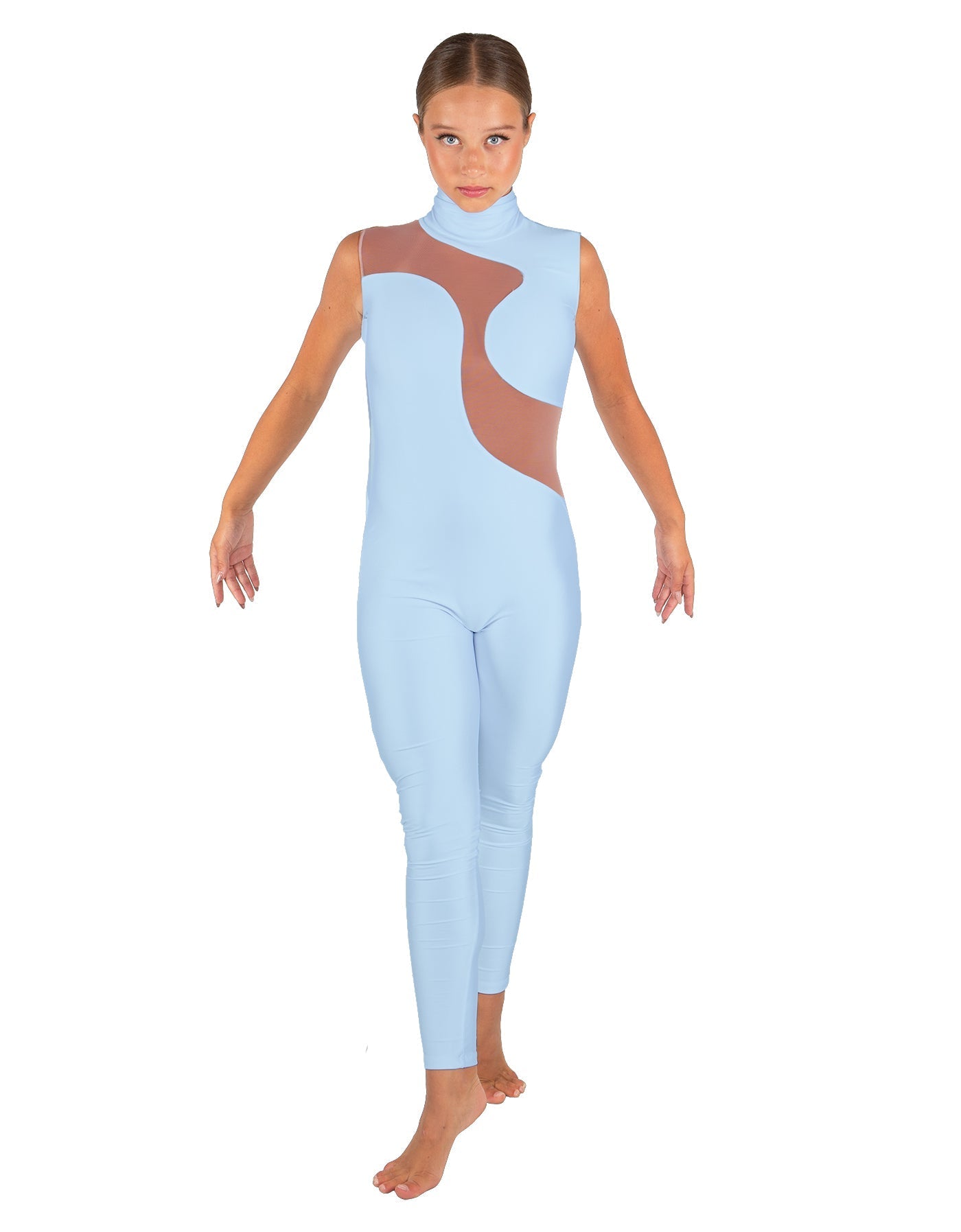 Solid Lycra Shadows Sleeveless TNeck Unitard