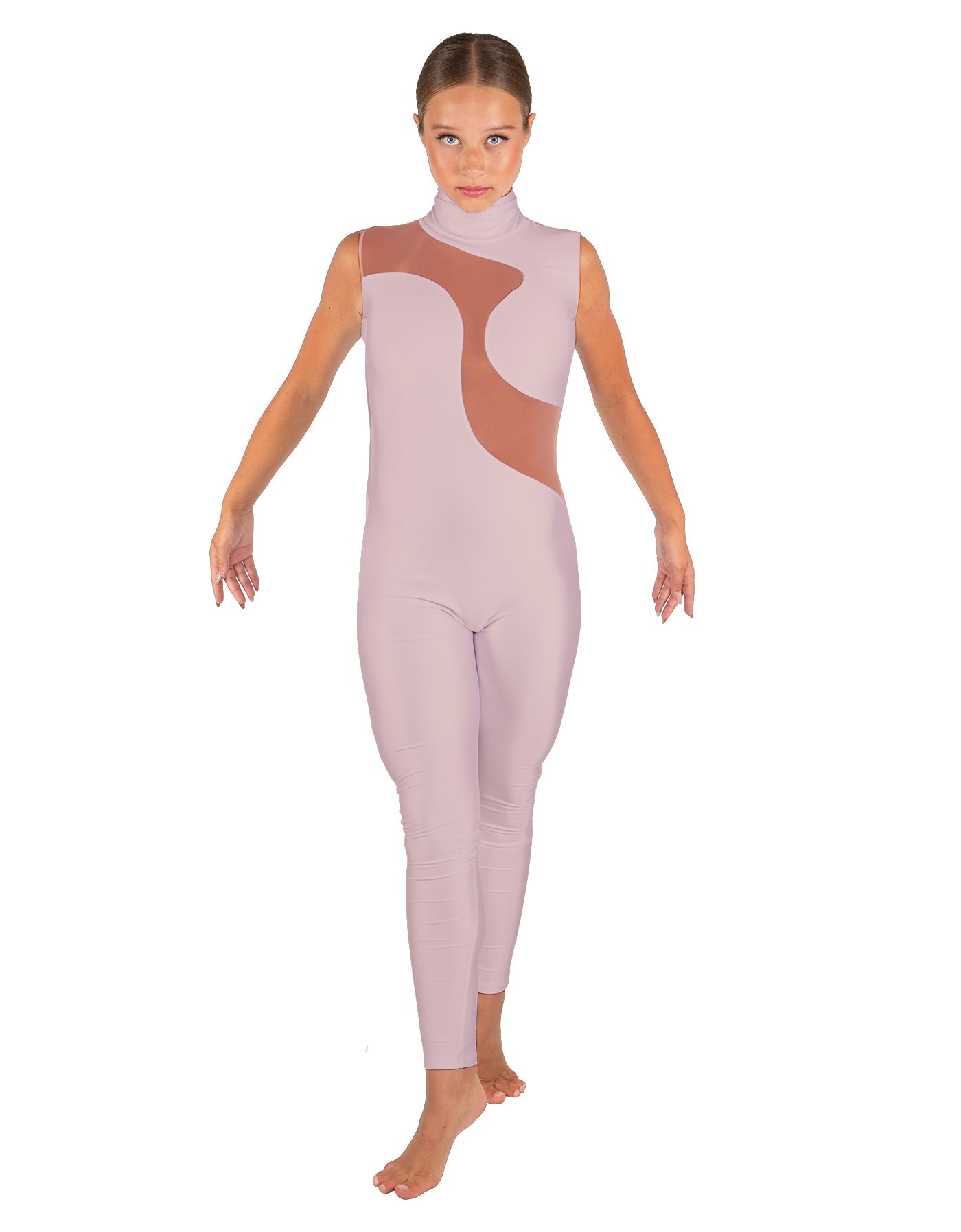 Solid Lycra Shadows Sleeveless TNeck Unitard