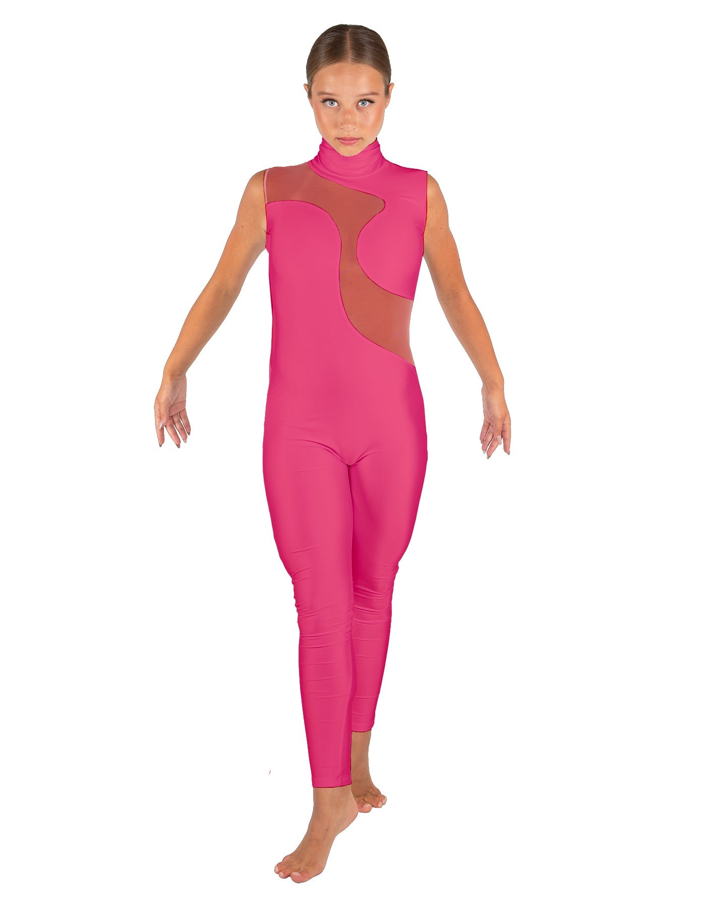 Solid Lycra Shadows Sleeveless TNeck Unitard