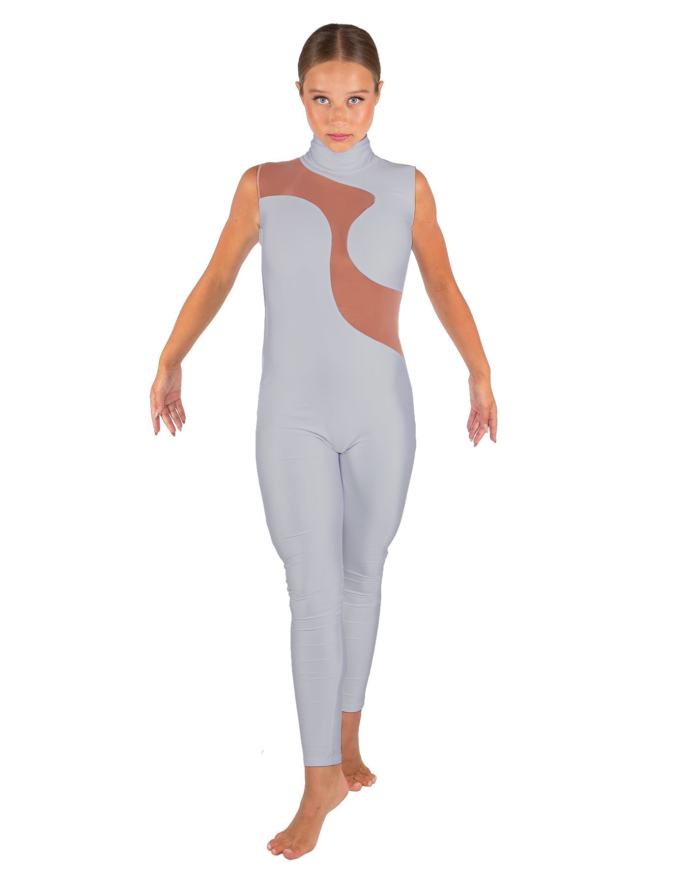 Solid Lycra Shadows Sleeveless TNeck Unitard