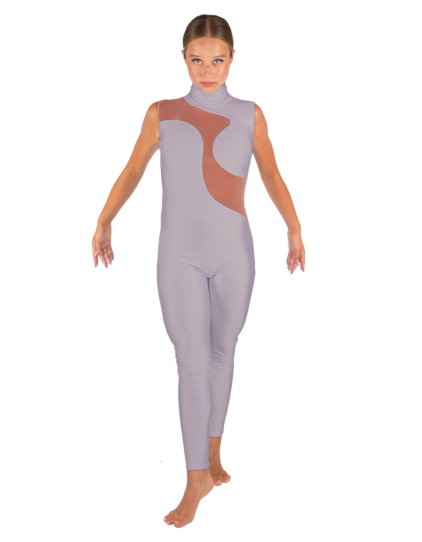 Solid Lycra Shadows Sleeveless TNeck Unitard