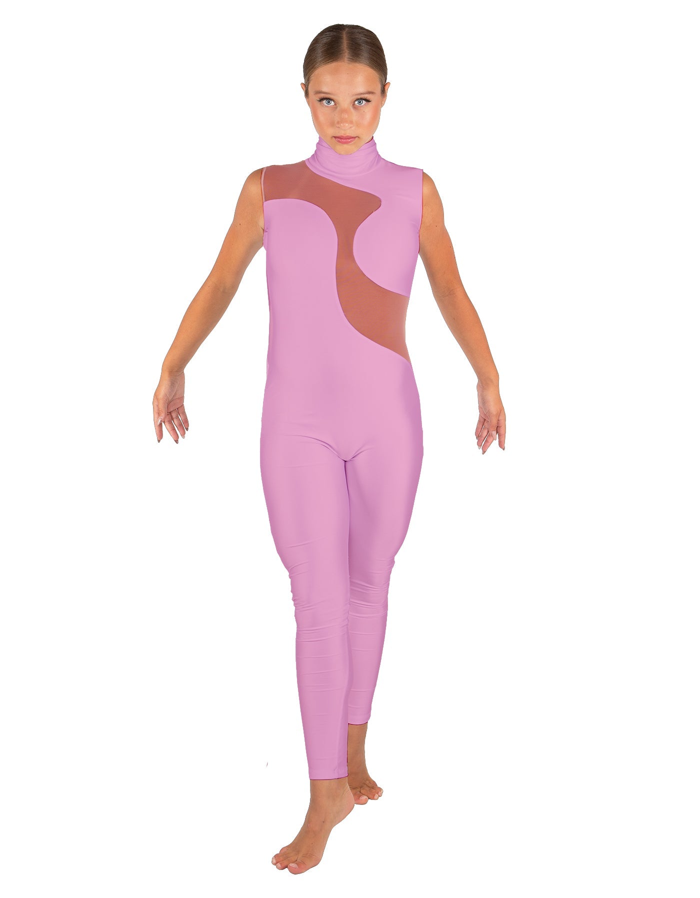 Solid Lycra Shadows Sleeveless TNeck Unitard