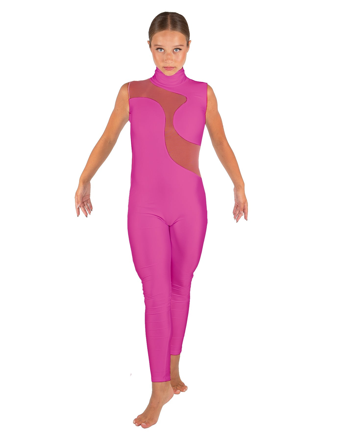 Solid Lycra Shadows Sleeveless TNeck Unitard