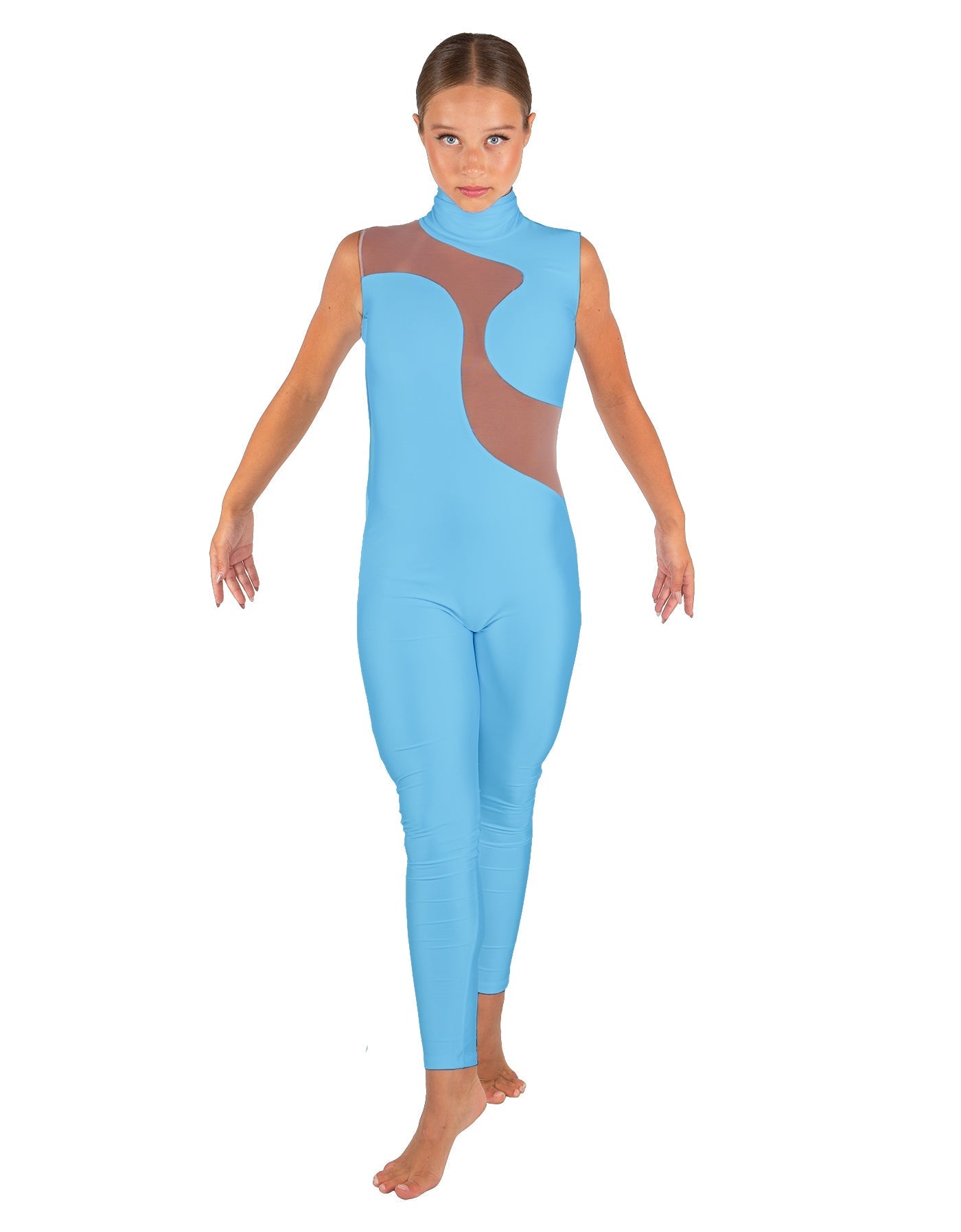 Solid Lycra Shadows Sleeveless TNeck Unitard