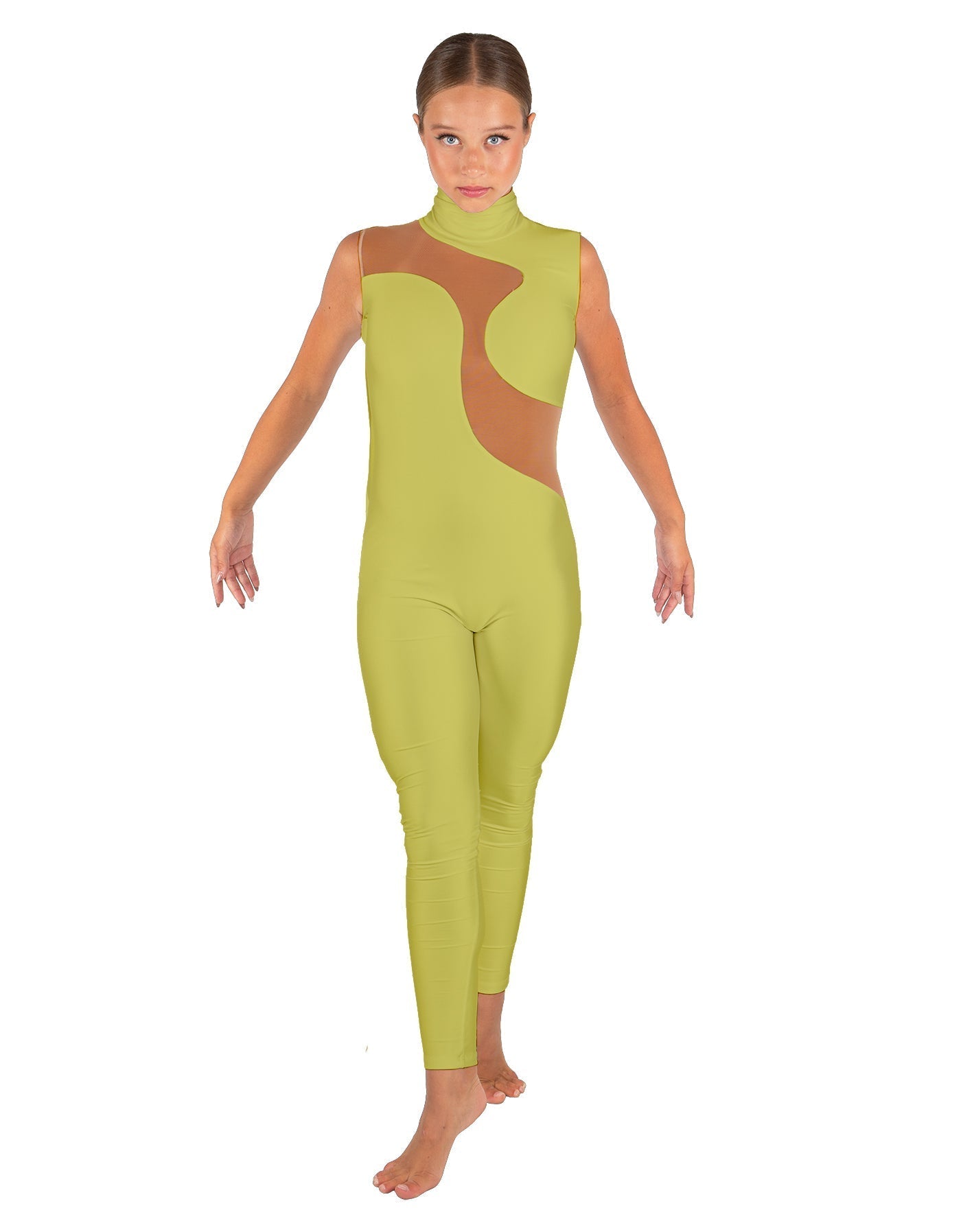 Solid Lycra Shadows Sleeveless TNeck Unitard