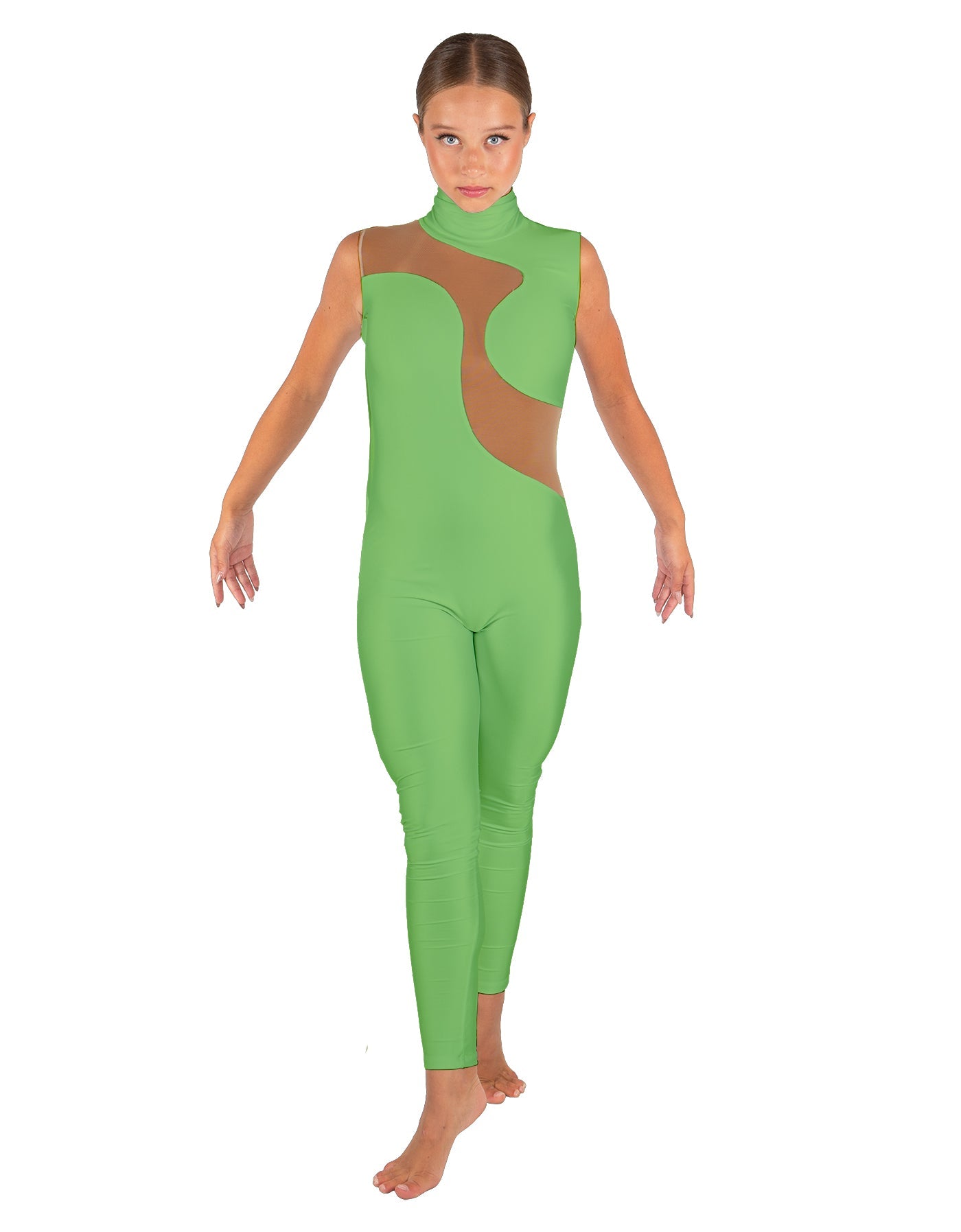 Solid Lycra Shadows Sleeveless TNeck Unitard