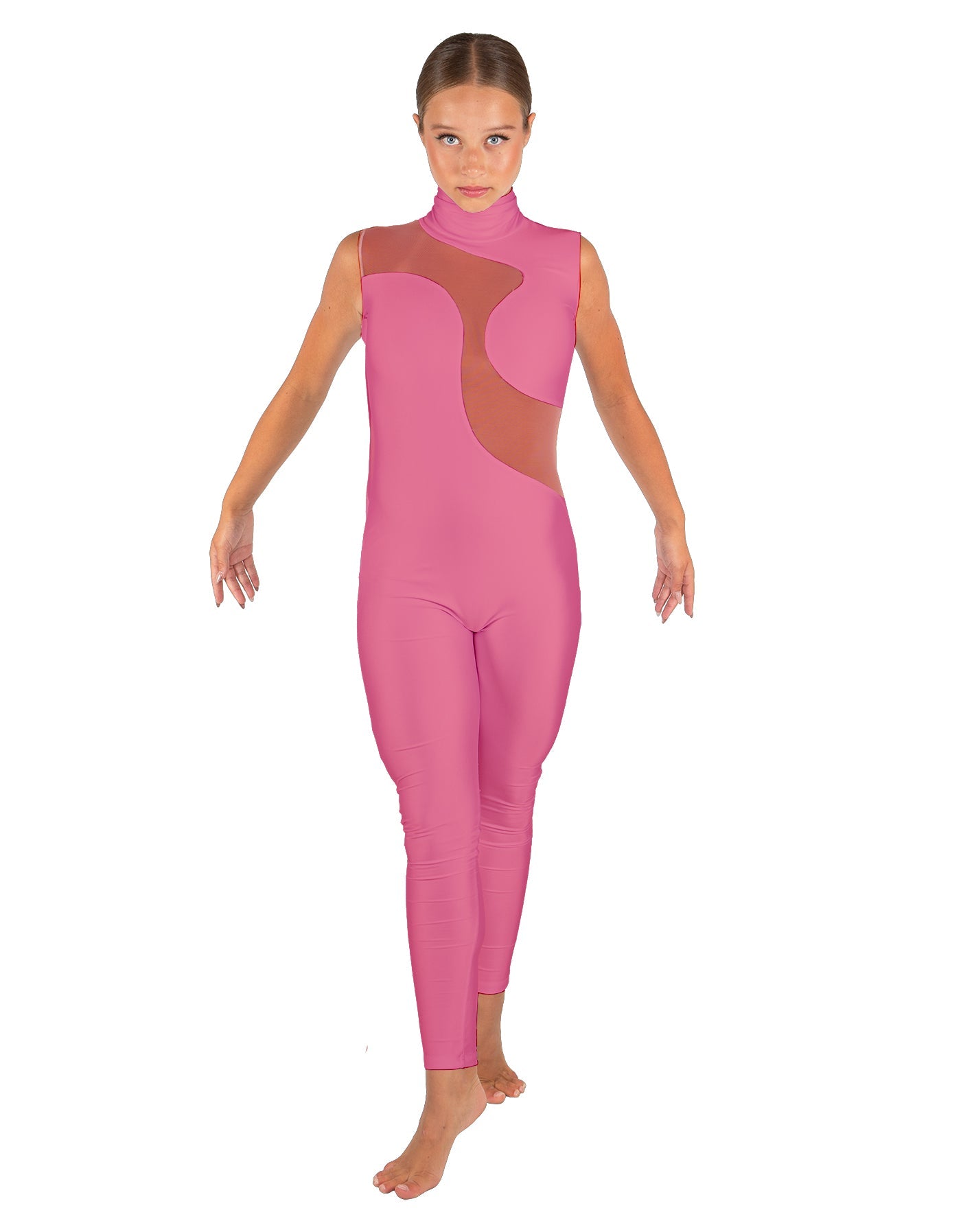 Solid Lycra Shadows Sleeveless TNeck Unitard