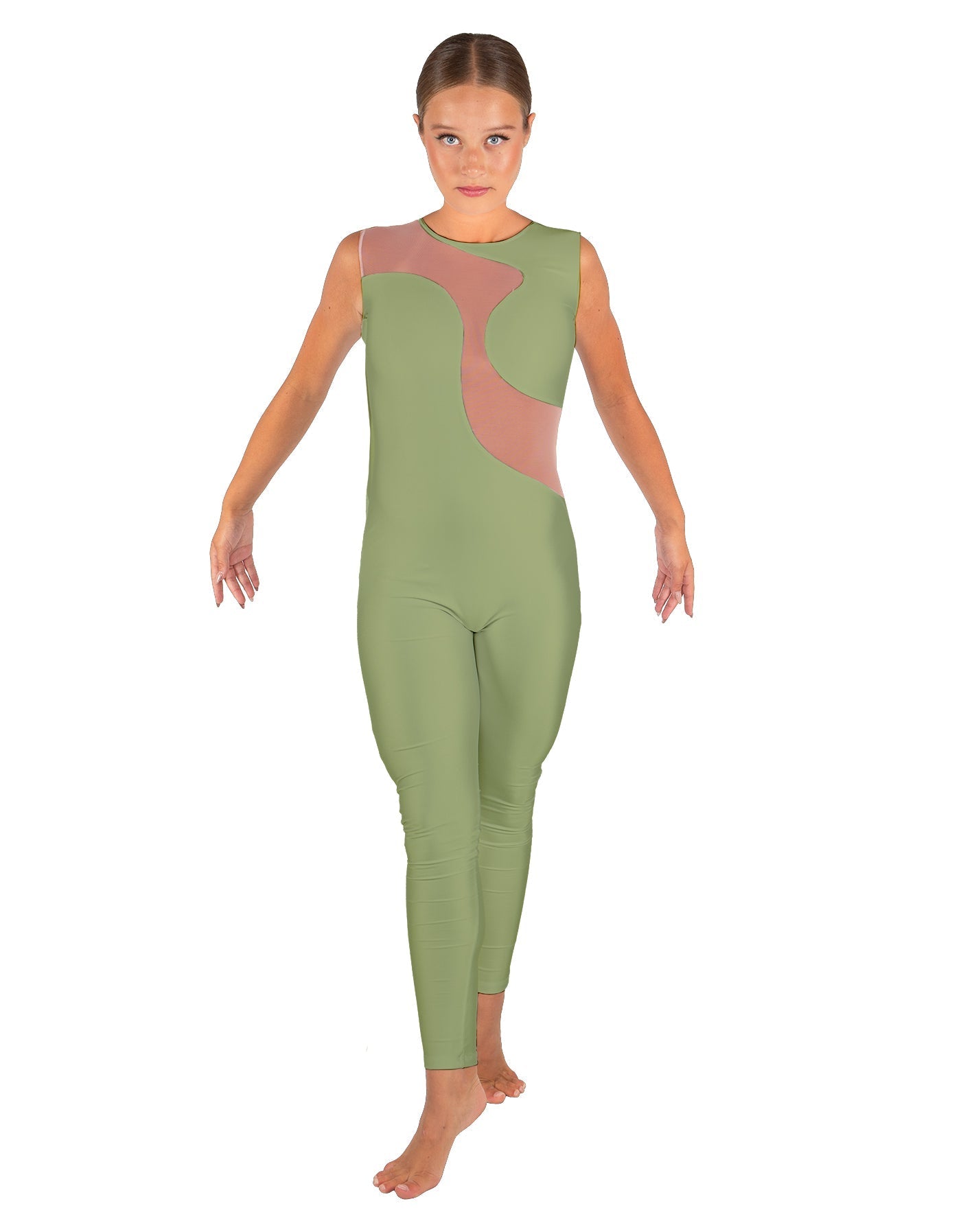 Solid Lycra Shadows Sleeveless Unitard