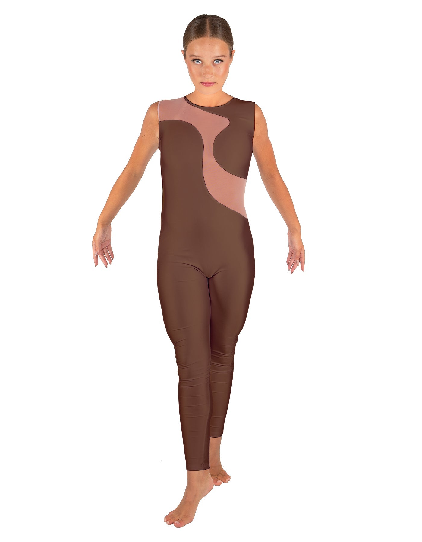 Solid Lycra Shadows Sleeveless Unitard